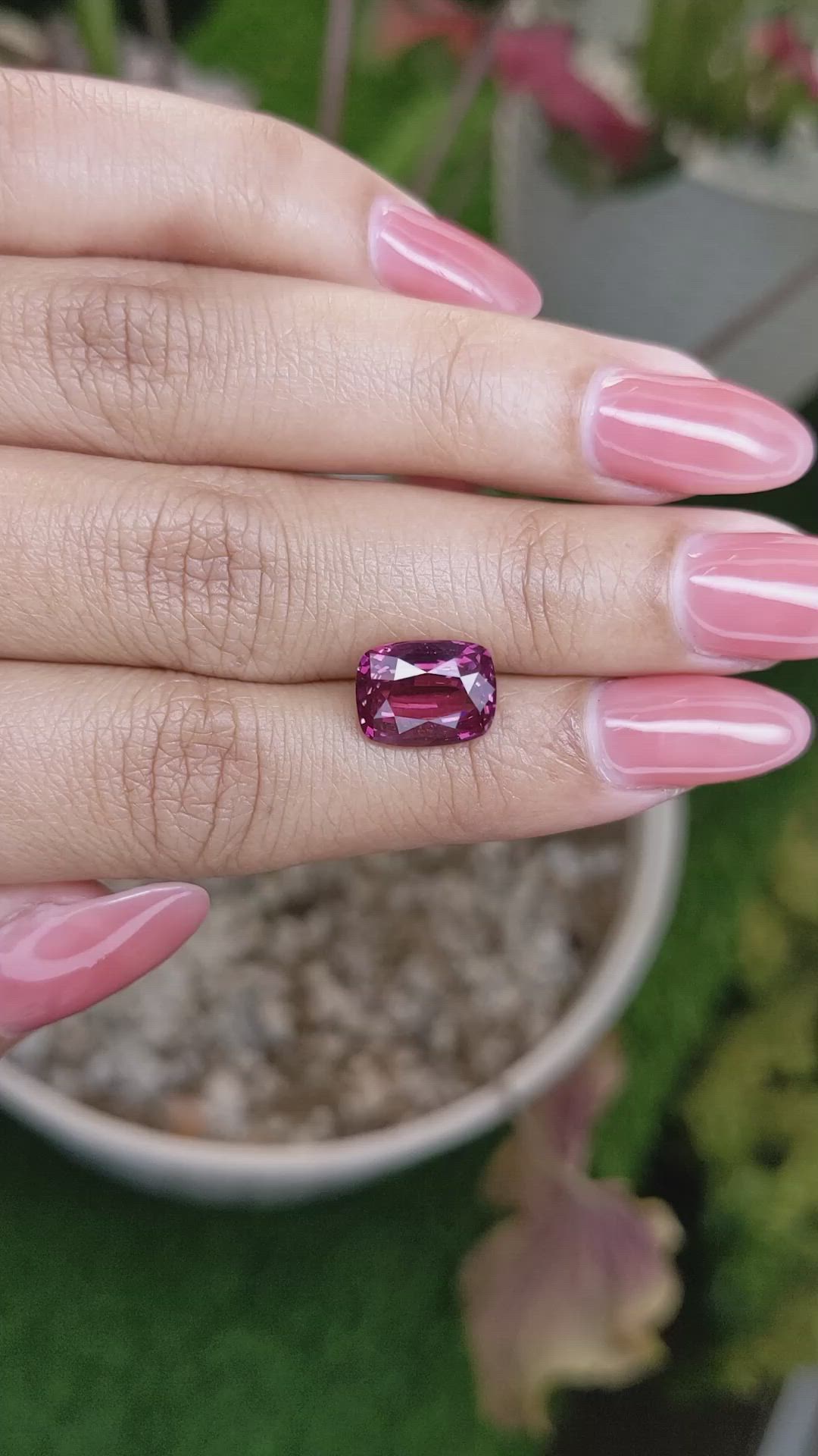 4.35 Ct. Purplish Pink Spinel from Ceylon (Sri Lanka) Size Video