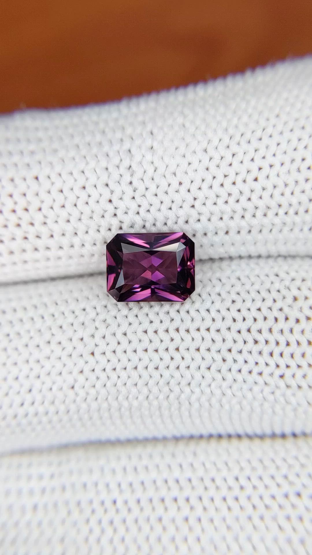 1.97 Ct. Pinkish Purple Spinel from Ceylon (Sri Lanka) Size Video