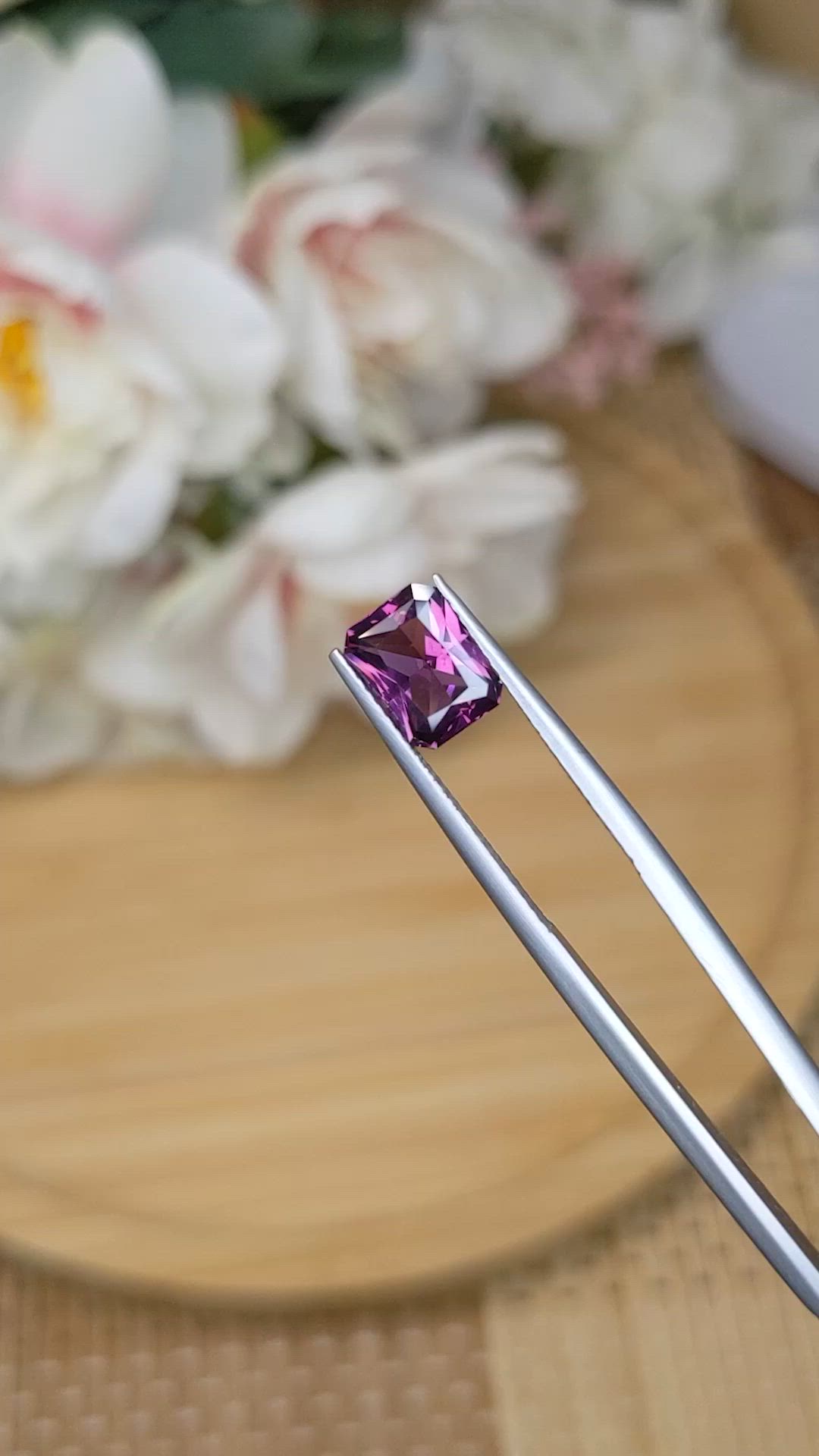 1.97 Ct. Pinkish Purple Spinel from Ceylon (Sri Lanka) Size Video
