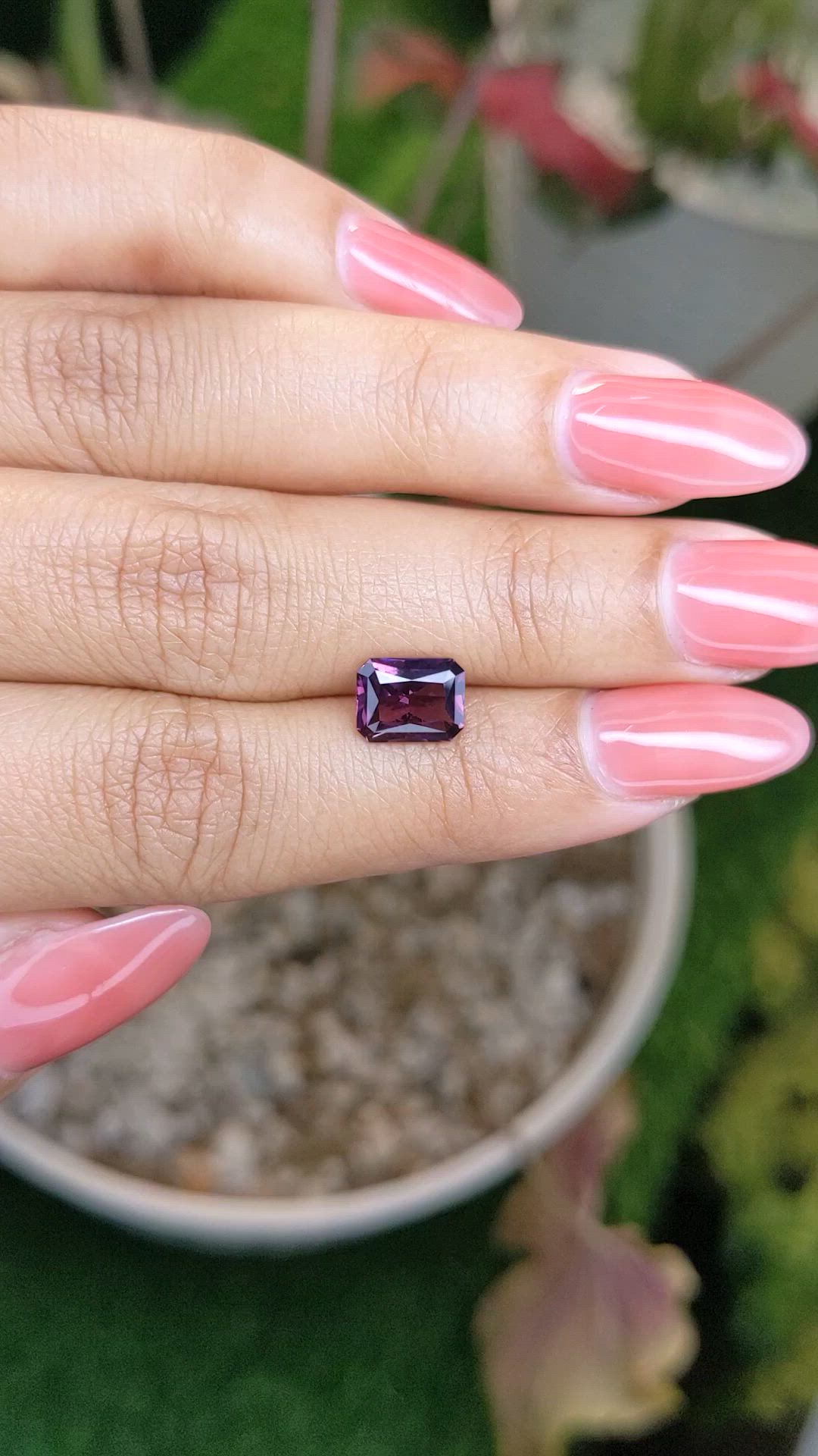 1.97 Ct. Pinkish Purple Spinel from Ceylon (Sri Lanka) Size Video