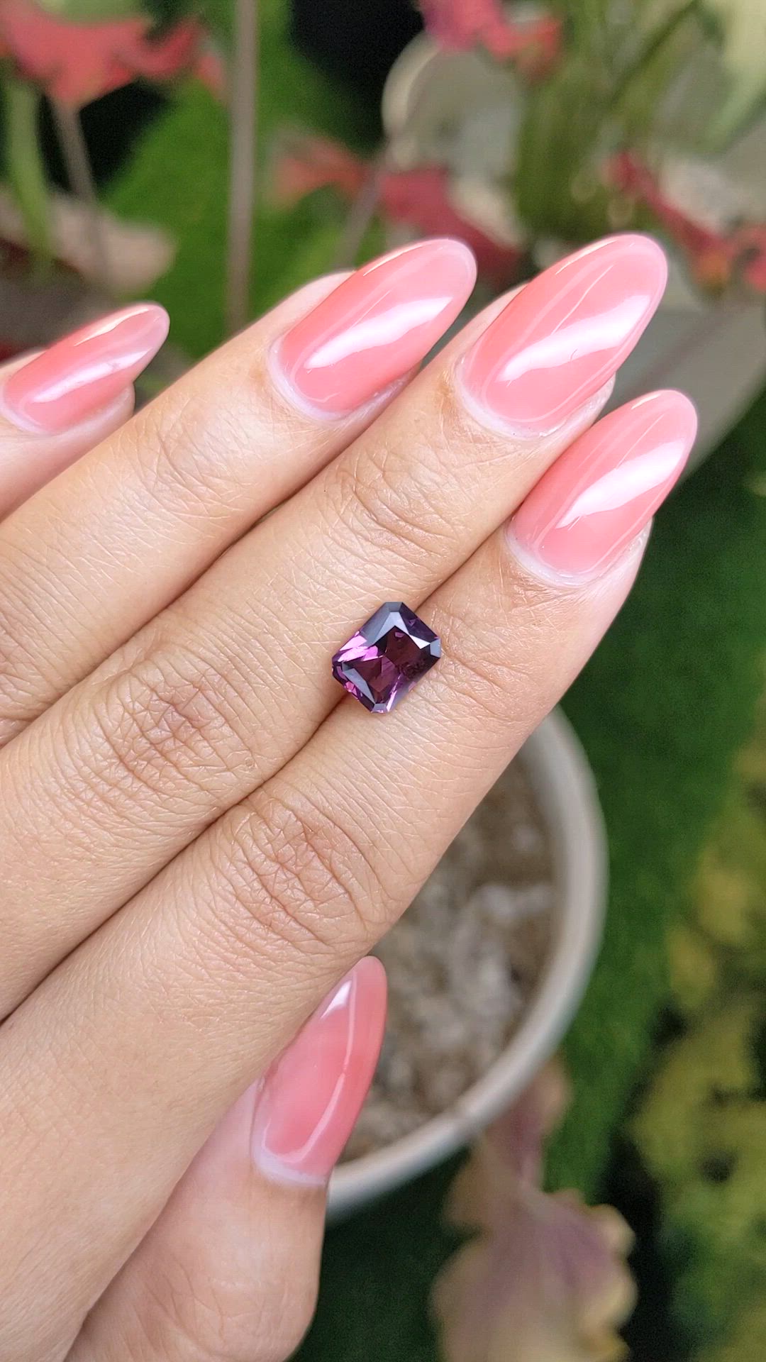 1.97 Ct. Pinkish Purple Spinel from Ceylon (Sri Lanka) Size Video
