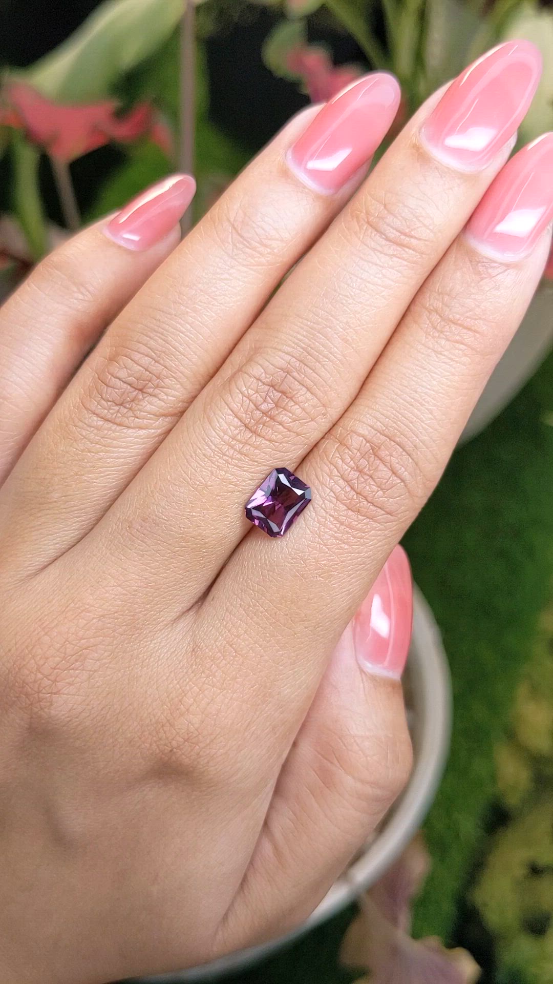 1.97 Ct. Pinkish Purple Spinel from Ceylon (Sri Lanka) Size Video