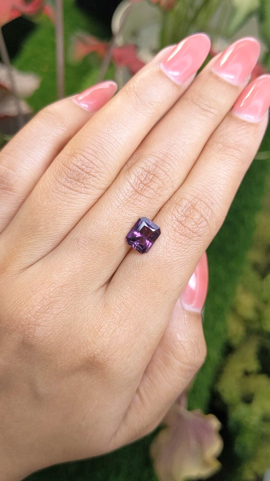 2.45 Ct. Pinkish Purple Spinel from Ceylon (Sri Lanka) Size Video