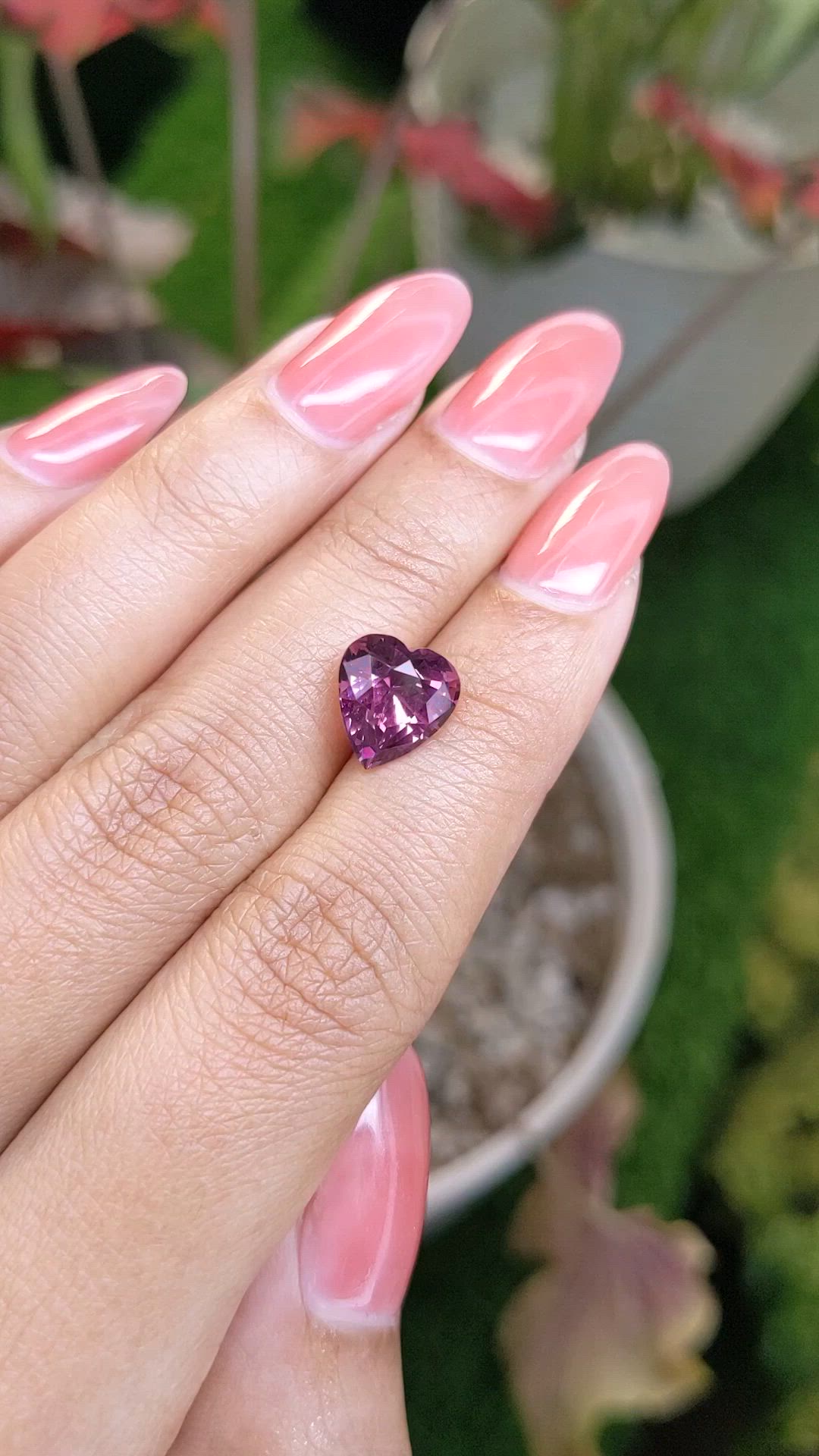 3.61 Ct. Purplish Pink Spinel from Ceylon (Sri Lanka) Size Video