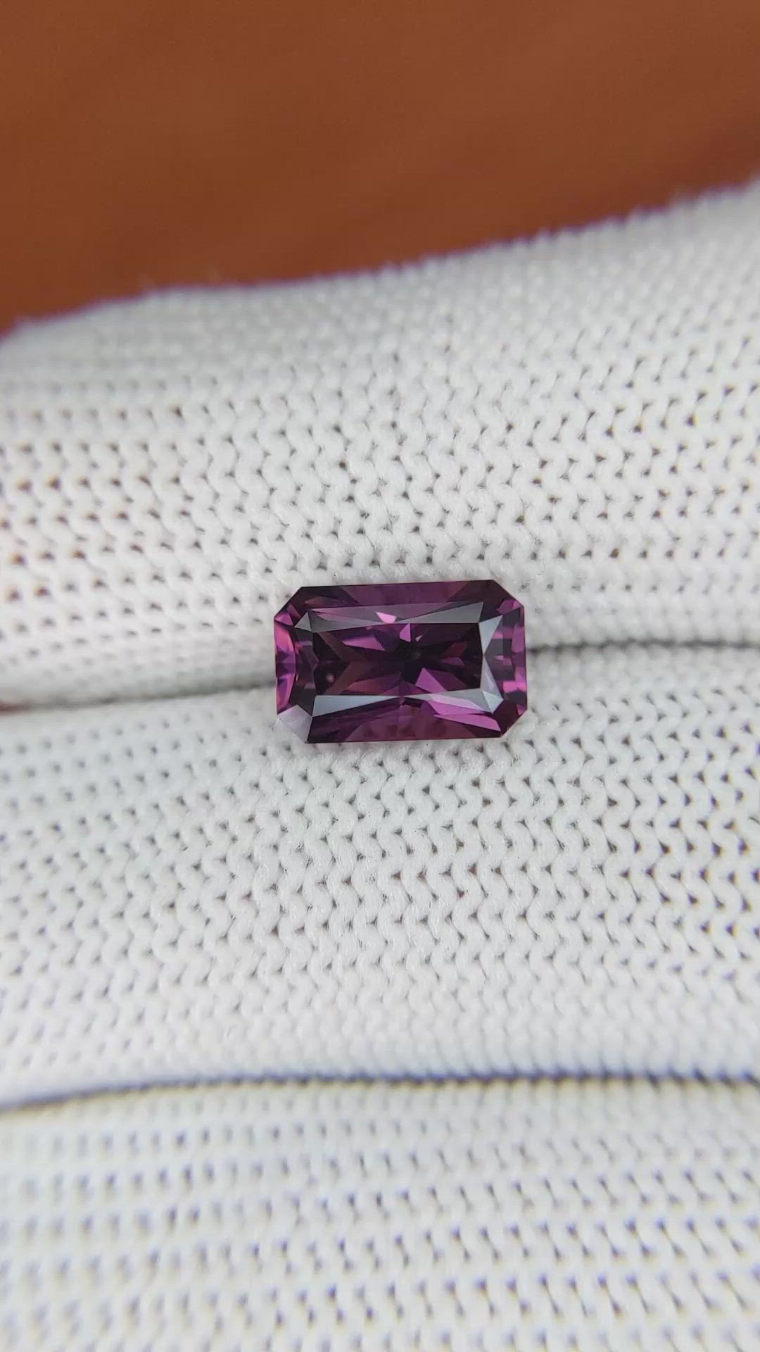 2.87 Ct. Pinkish Purple Spinel from Ceylon (Sri Lanka) Size Video