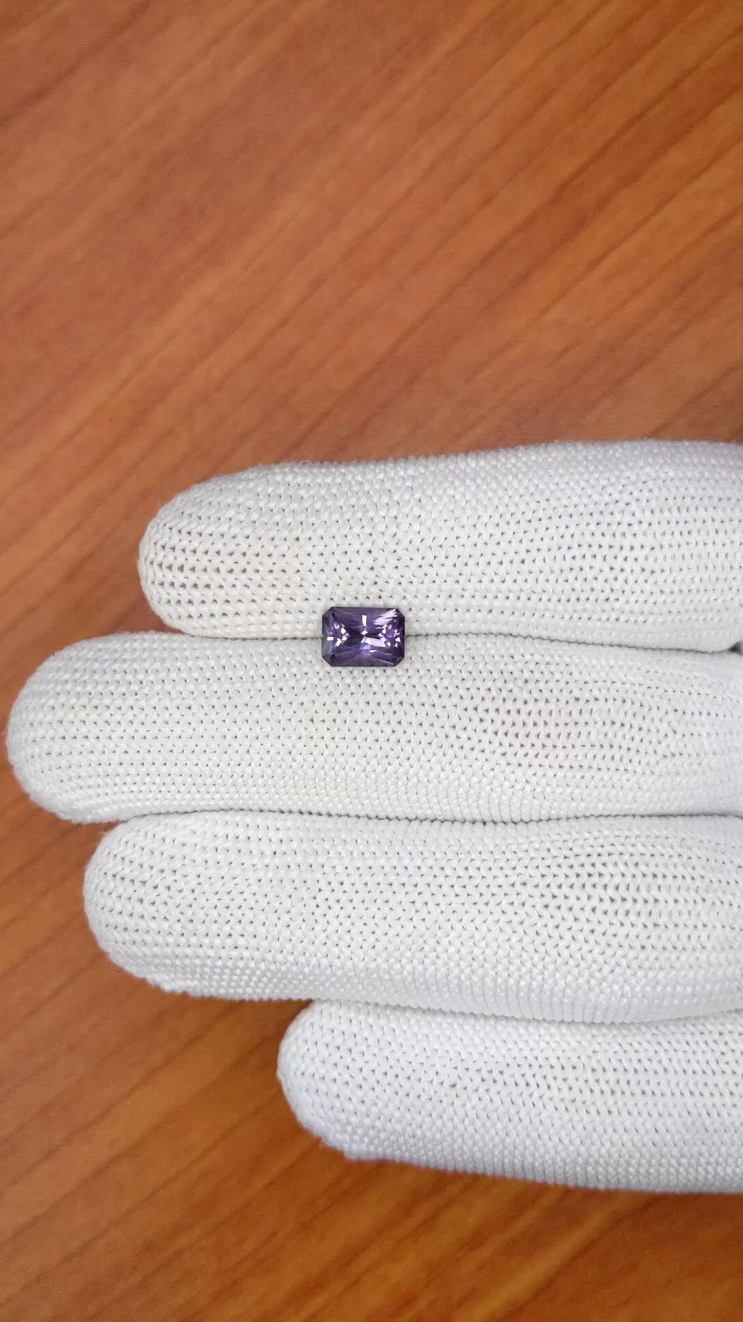 1.11 Ct. Violet Spinel from Ceylon (Sri Lanka) Size Video