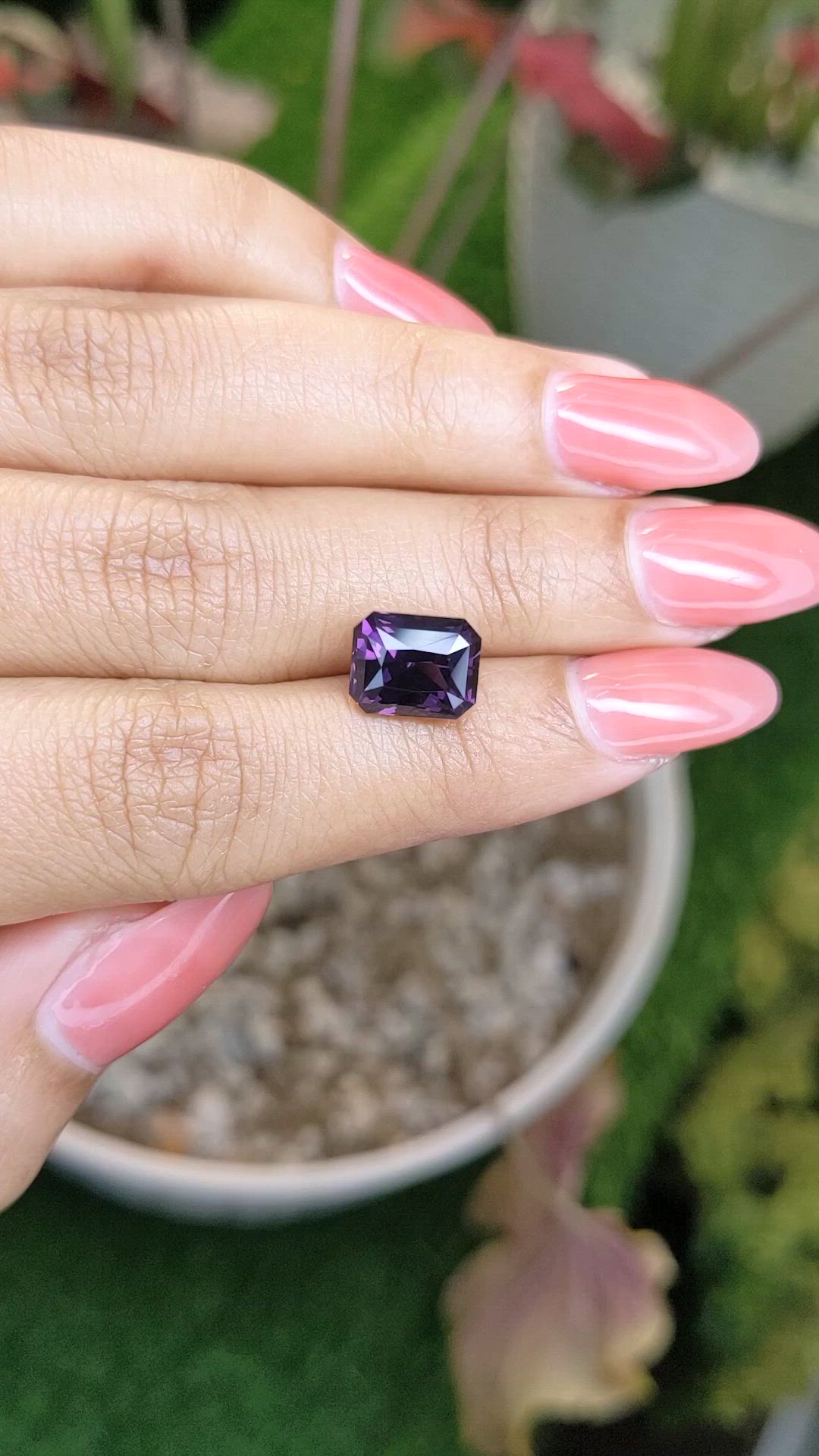 4.57 Ct. Pinkish Purple Spinel from Ceylon (Sri Lanka) Size Video