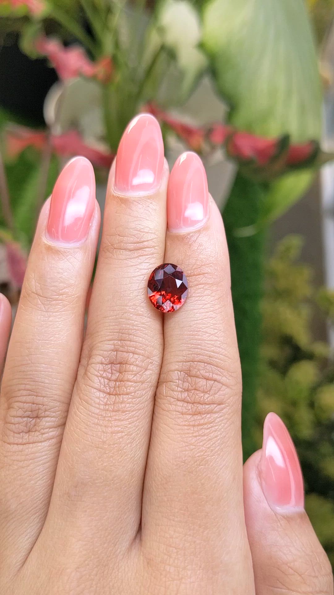 3.16 Ct. Orangish Red Hessonite Garnet from Madagascar Size Video