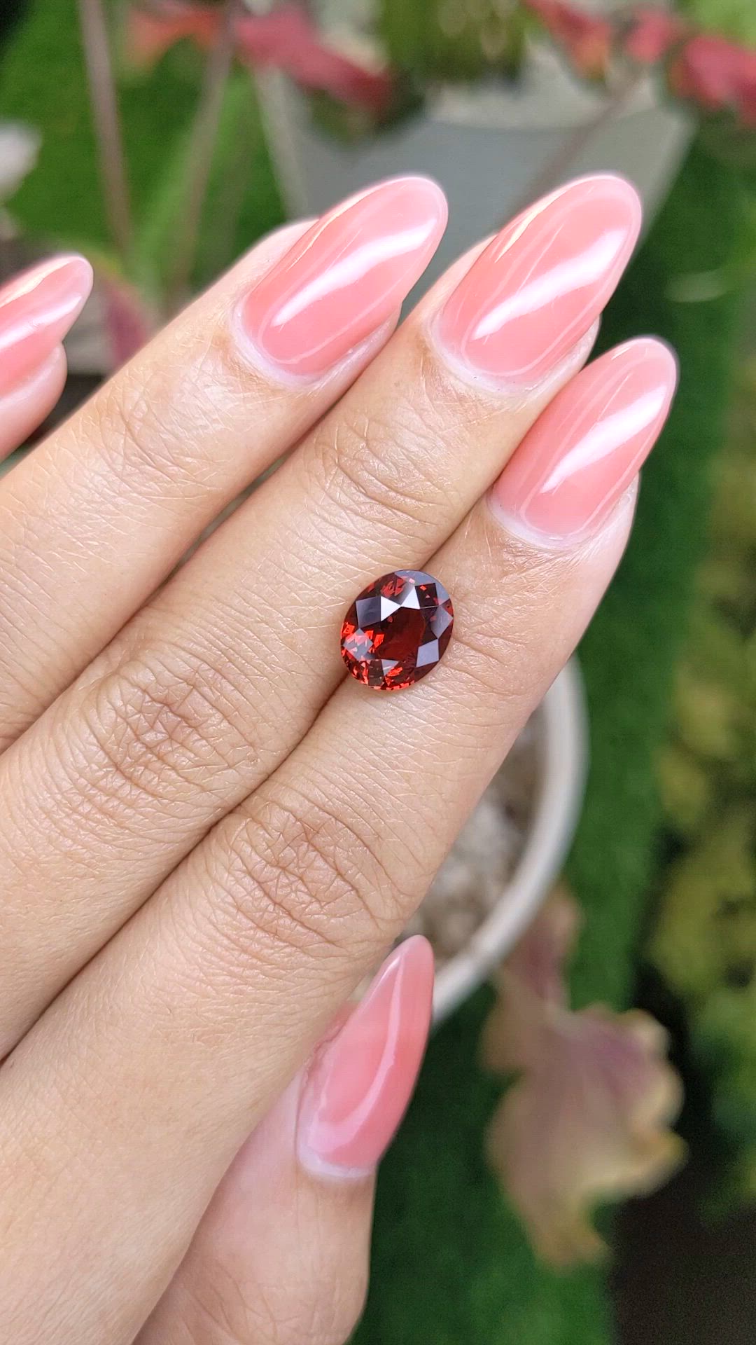 3.16 Ct. Orangish Red Hessonite Garnet from Madagascar Size Video