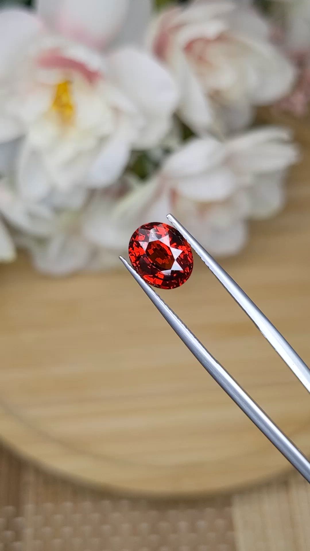 3.16 Ct. Orangish Red Hessonite Garnet from Madagascar Size Video