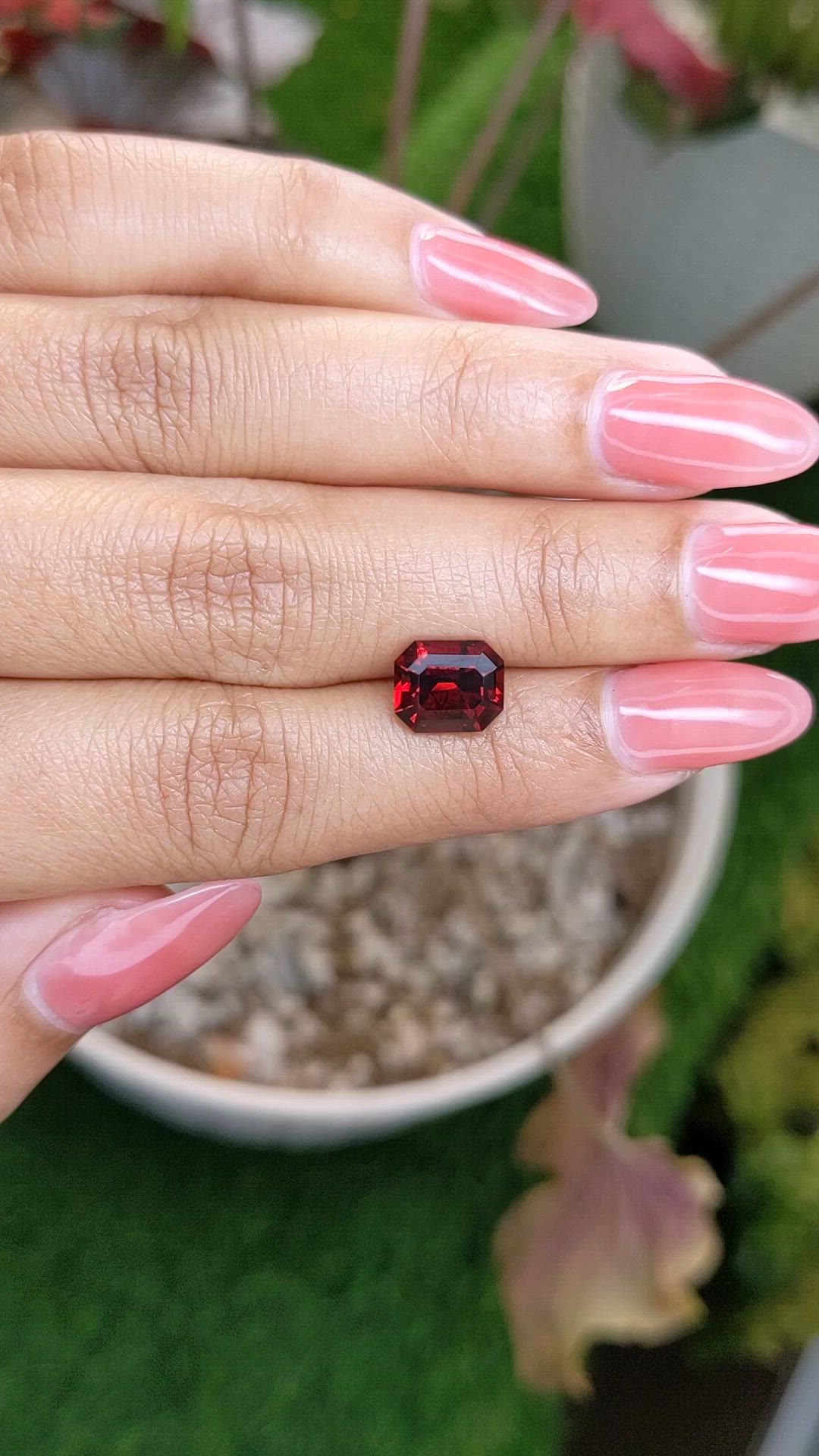 3.25 Ct. Orangish Red Hessonite Garnet from Madagascar Size Video