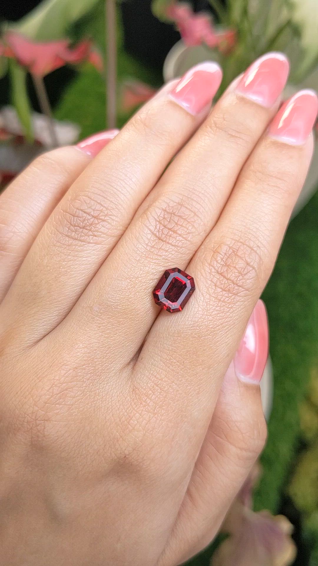 3.25 Ct. Orangish Red Hessonite Garnet from Madagascar Size Video