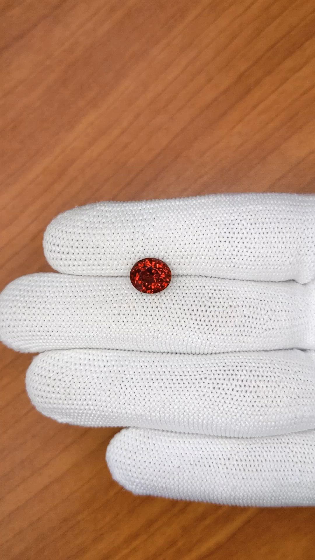 3.10 Ct. Reddish Orange Hessonite Garnet from Madagascar Size Video