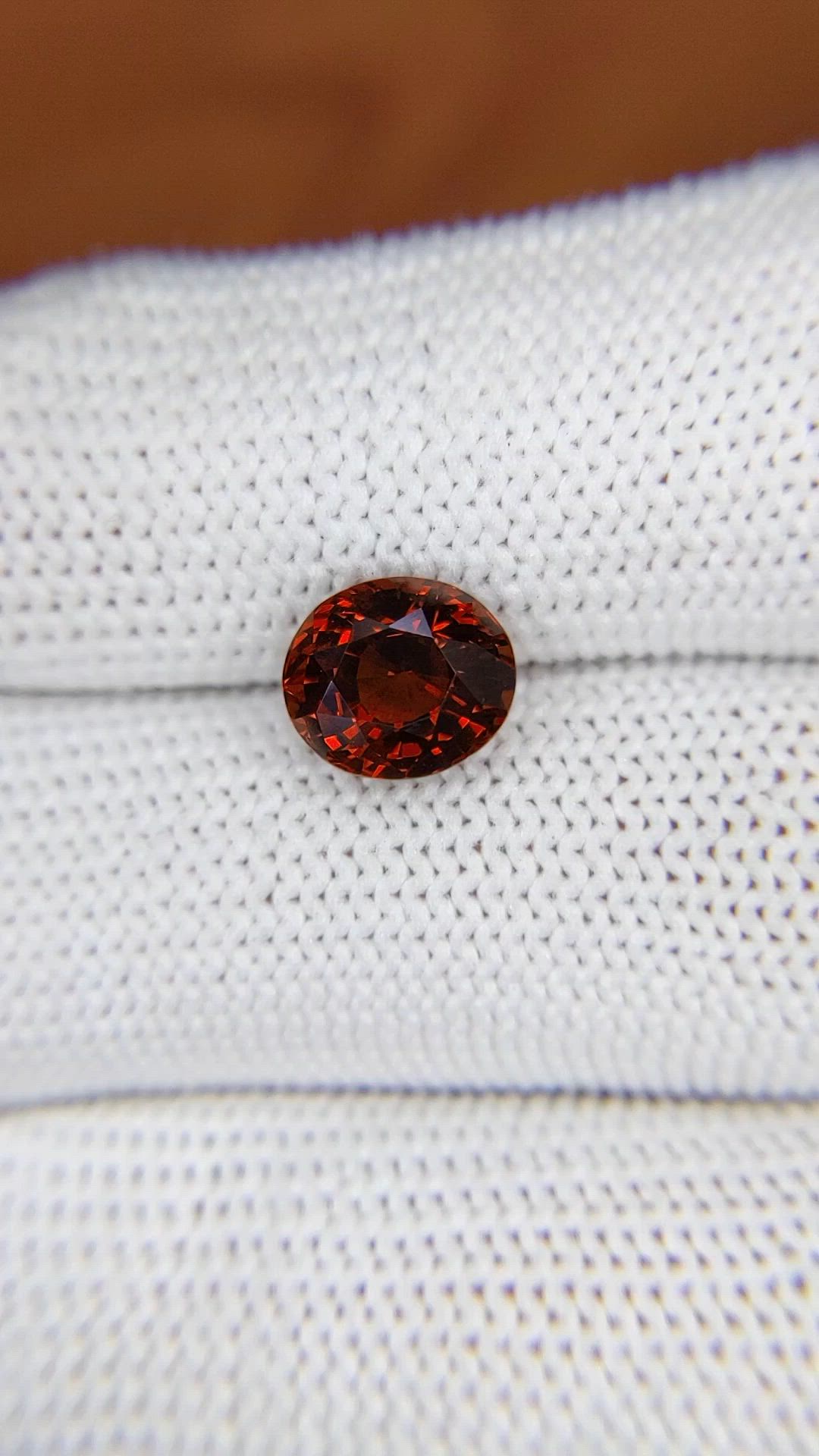 3.10 Ct. Reddish Orange Hessonite Garnet from Madagascar Size Video