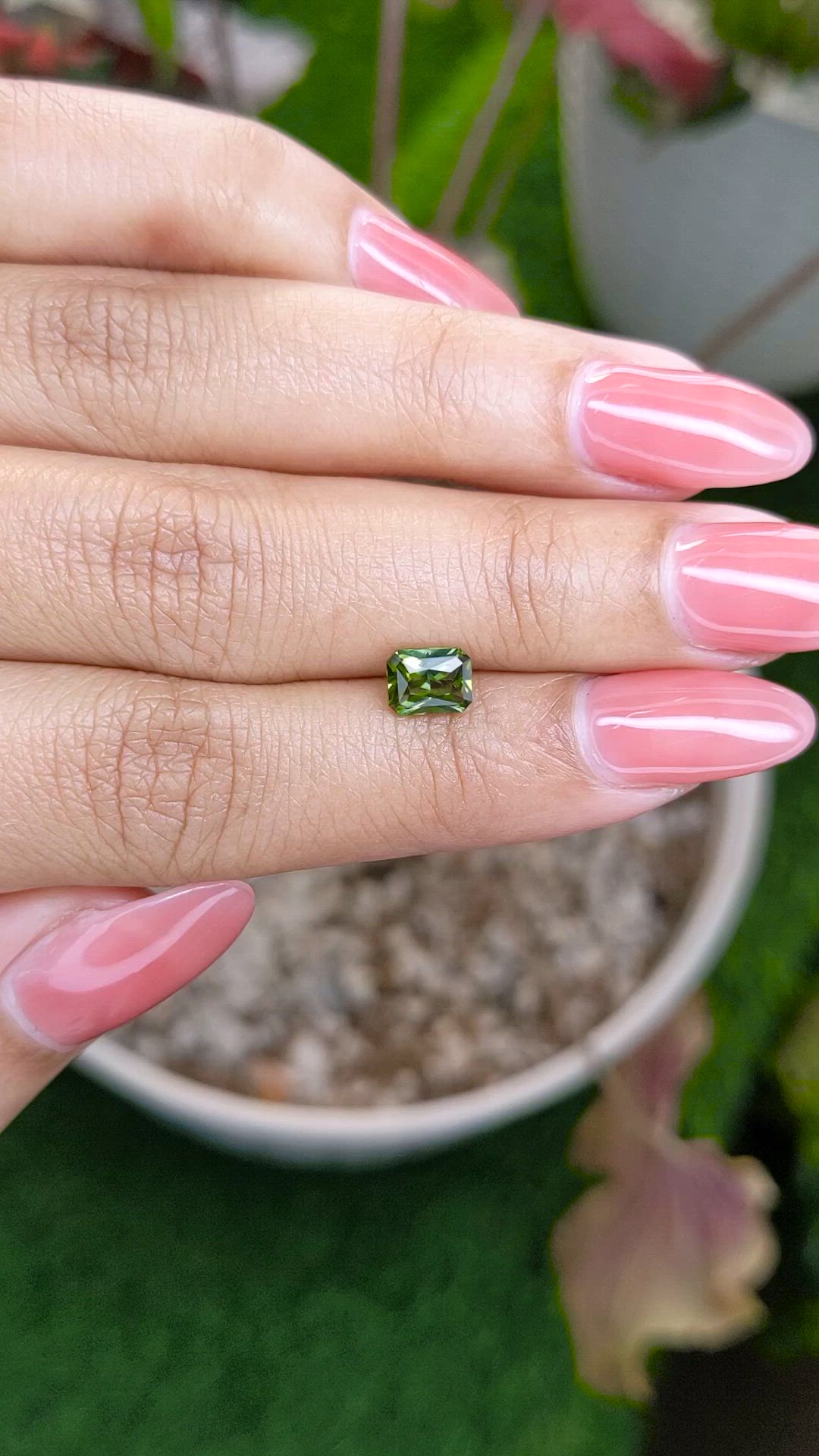 0.85 Ct. Yellowish Green Tourmaline from Ceylon (Sri Lanka) Size Video