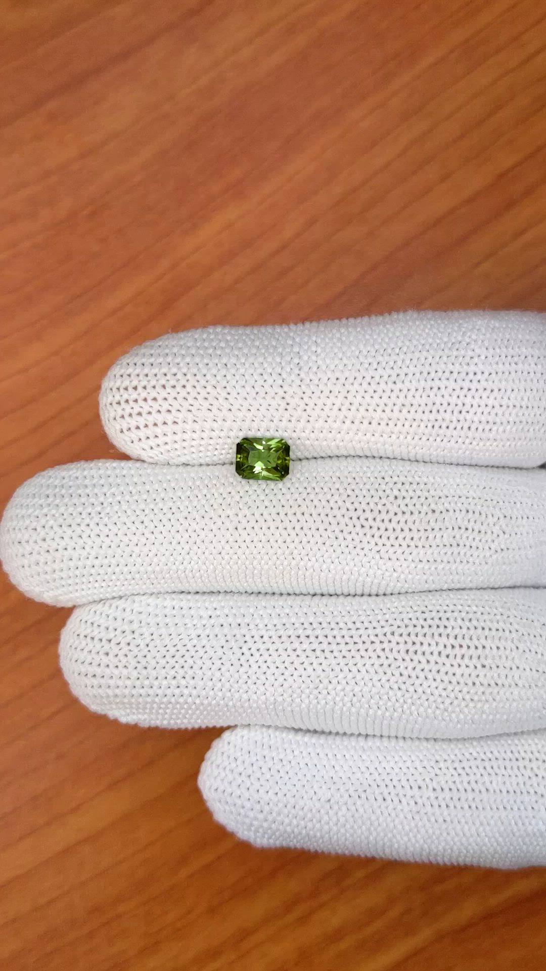 0.85 Ct. Yellowish Green Tourmaline from Ceylon (Sri Lanka) Size Video