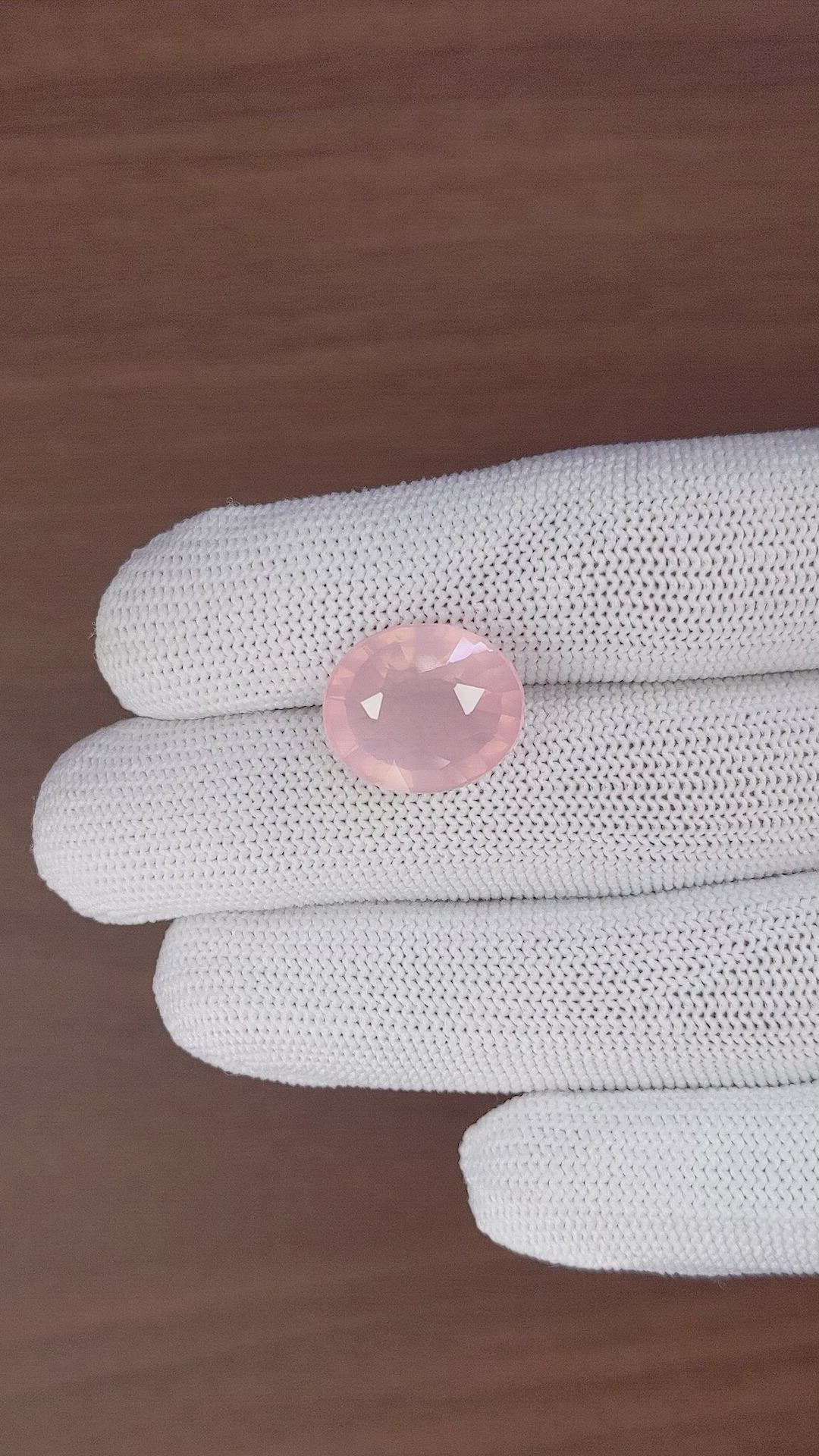 11.67 Ct. Pink Rose Quartz from Madagascar Size Video