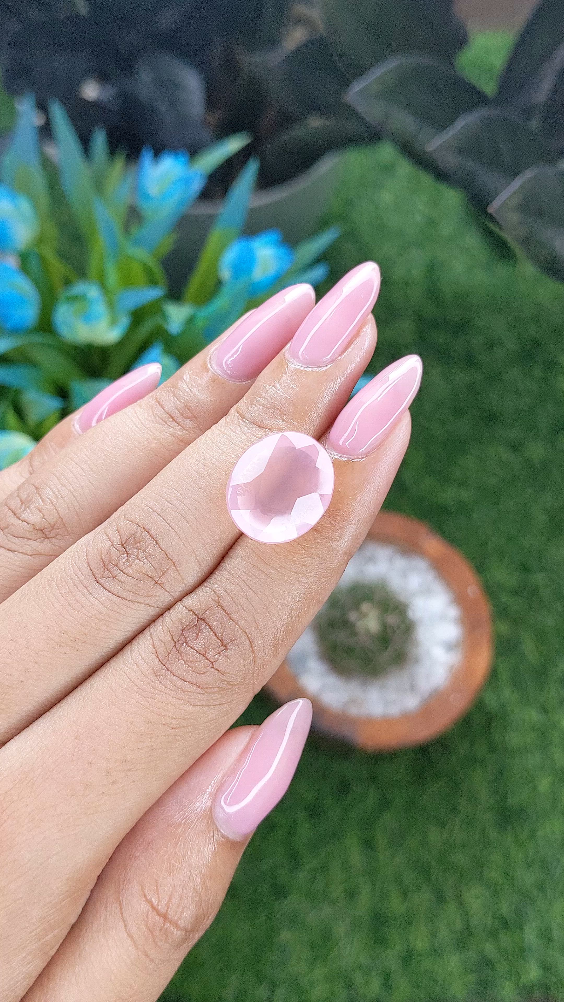 11.67 Ct. Pink Rose Quartz from Madagascar Size Video