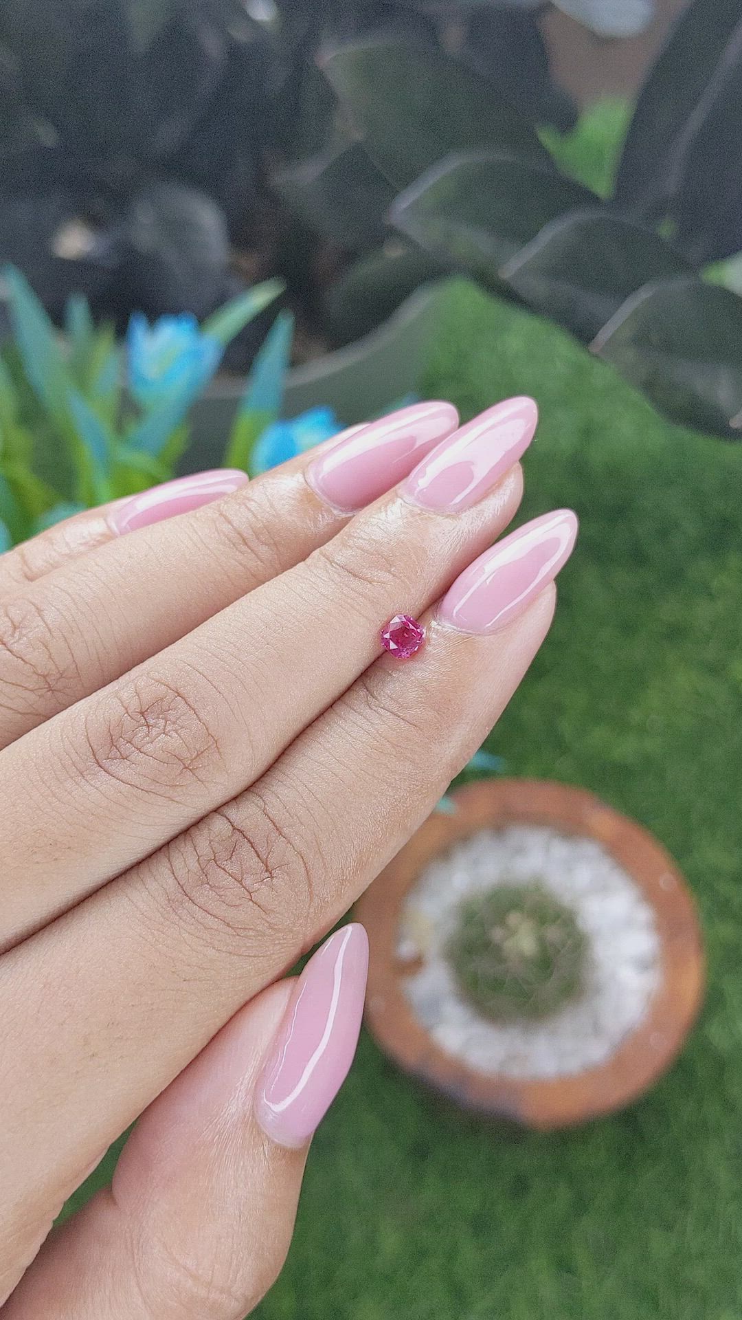 0.36 Ct. Reddish Pink Spinel from Tanzania Size Video