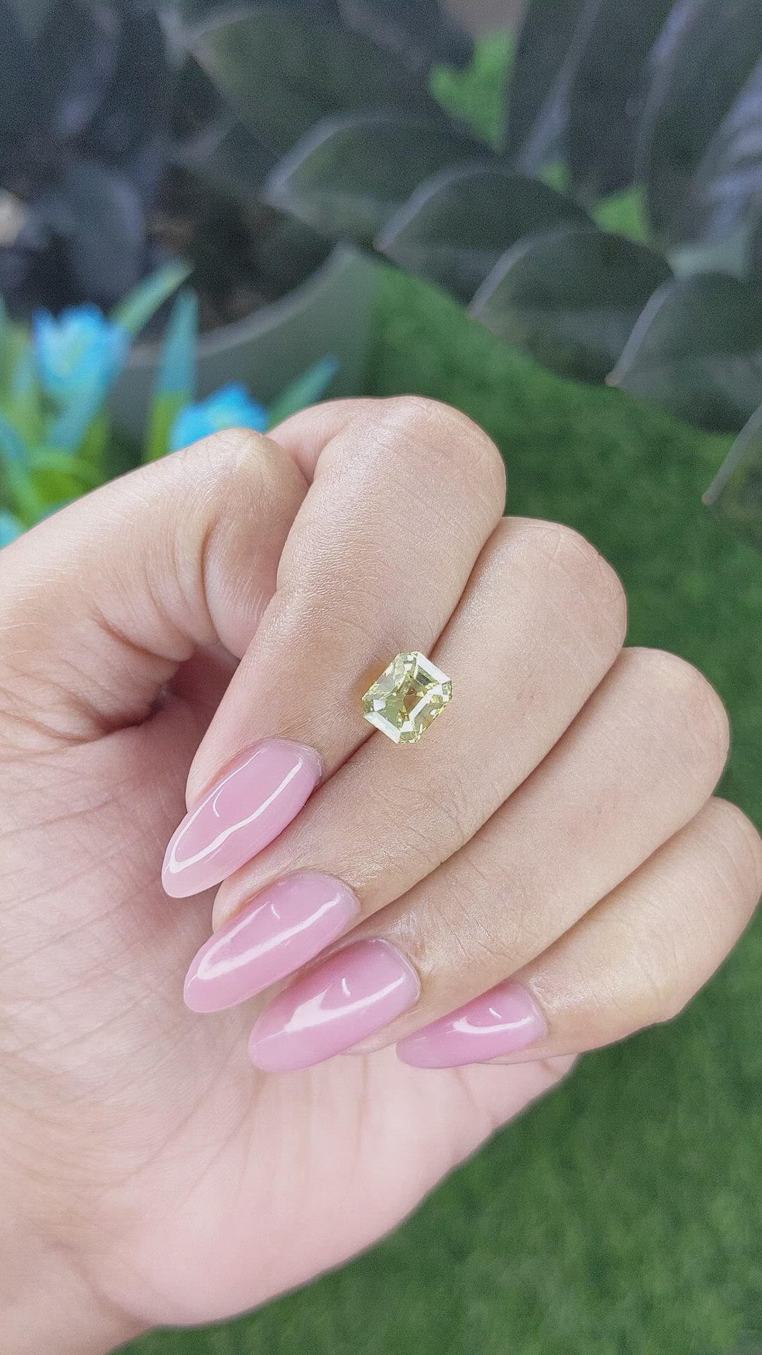 1.96 Ct. Yellowish Green Chrysoberyl from Tanzania Size Video