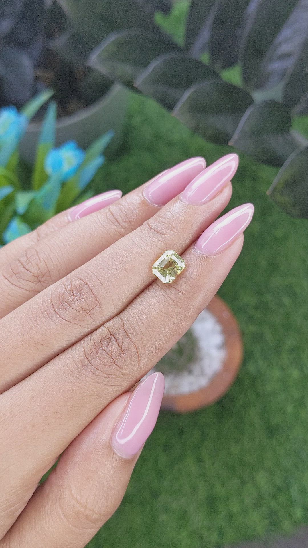 1.96 Ct. Yellowish Green Chrysoberyl from Tanzania Size Video