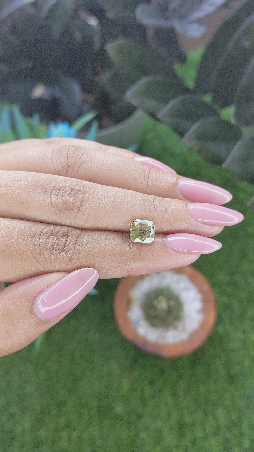 2.14 Ct. Yellowish Green Chrysoberyl from Tanzania Size Video