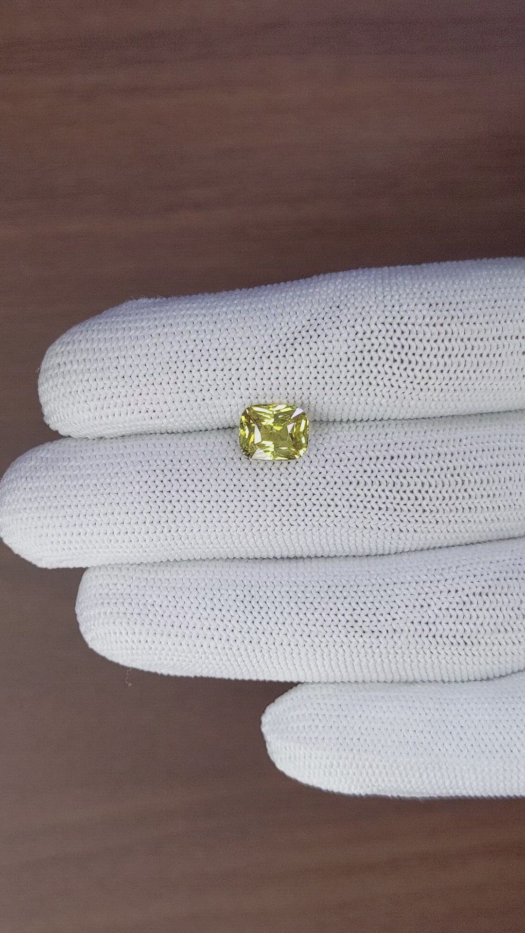 2.57 Ct. Yellowish Green Chrysoberyl from Tanzania Size Video
