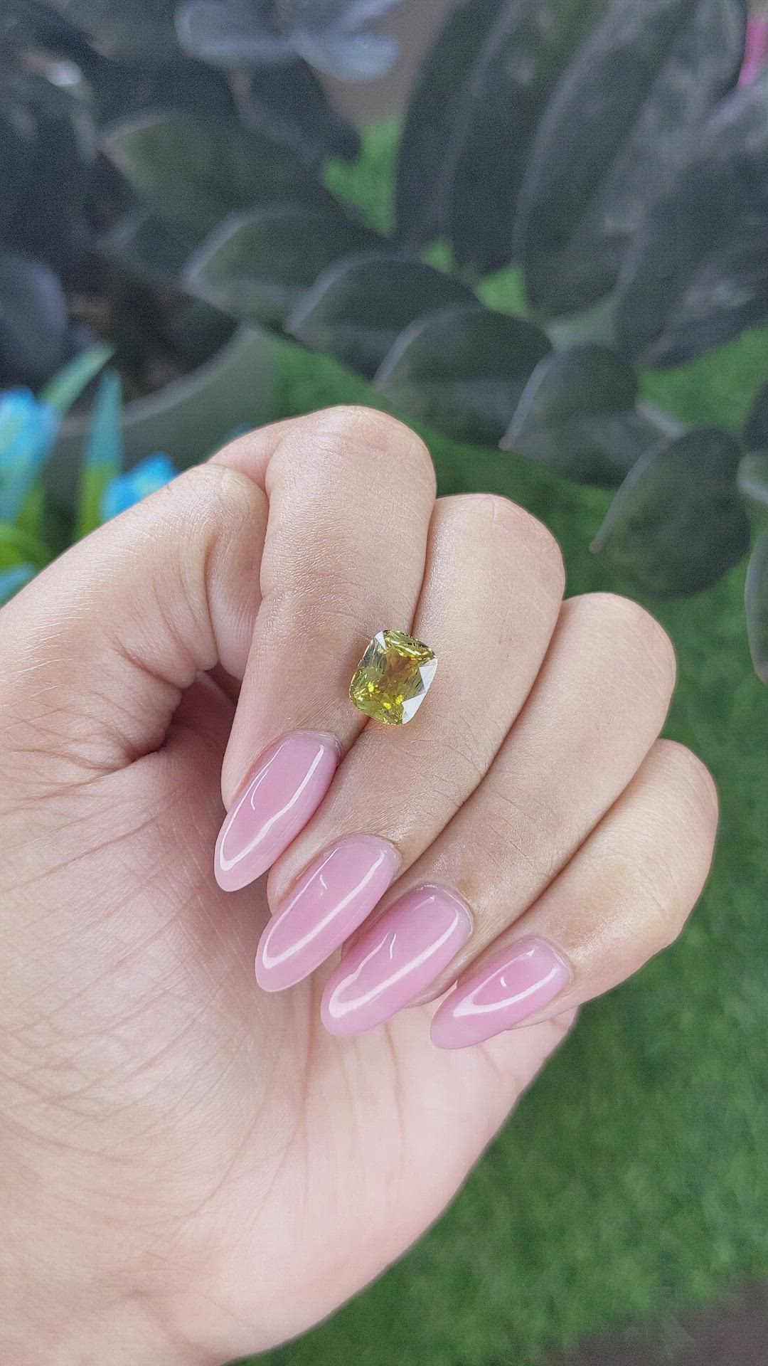 2.57 Ct. Yellowish Green Chrysoberyl from Tanzania Size Video