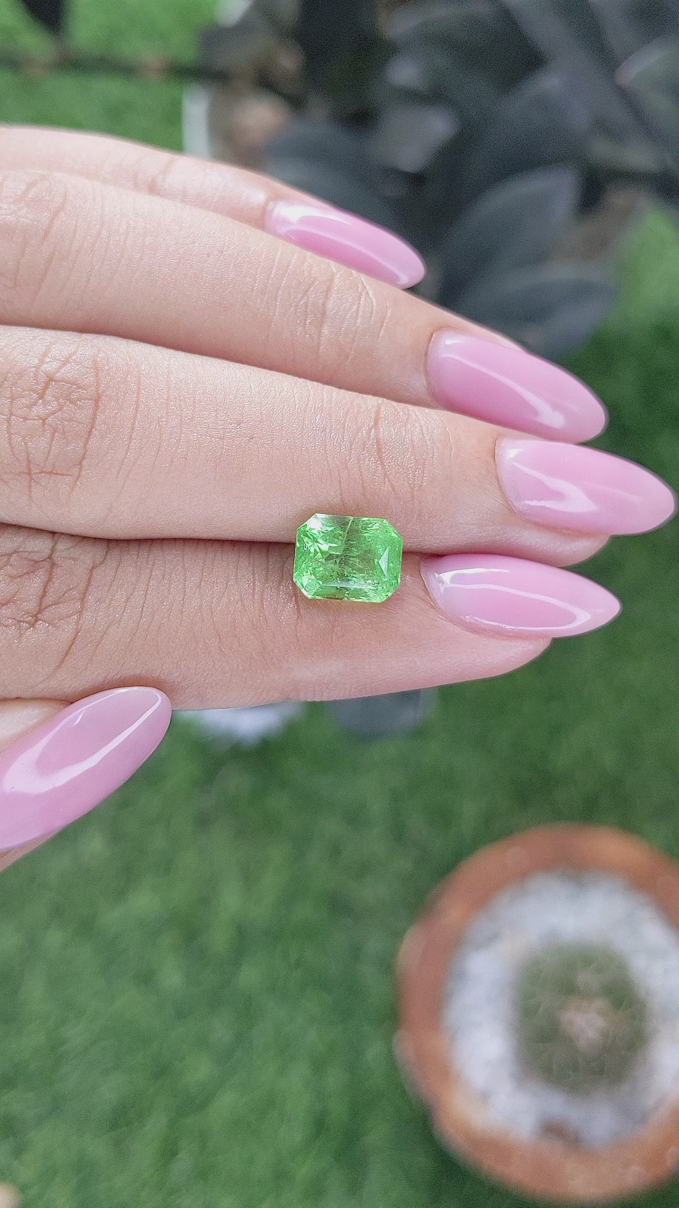 2.83 Ct. Tsavorite Garnet from Tanzania Size Video