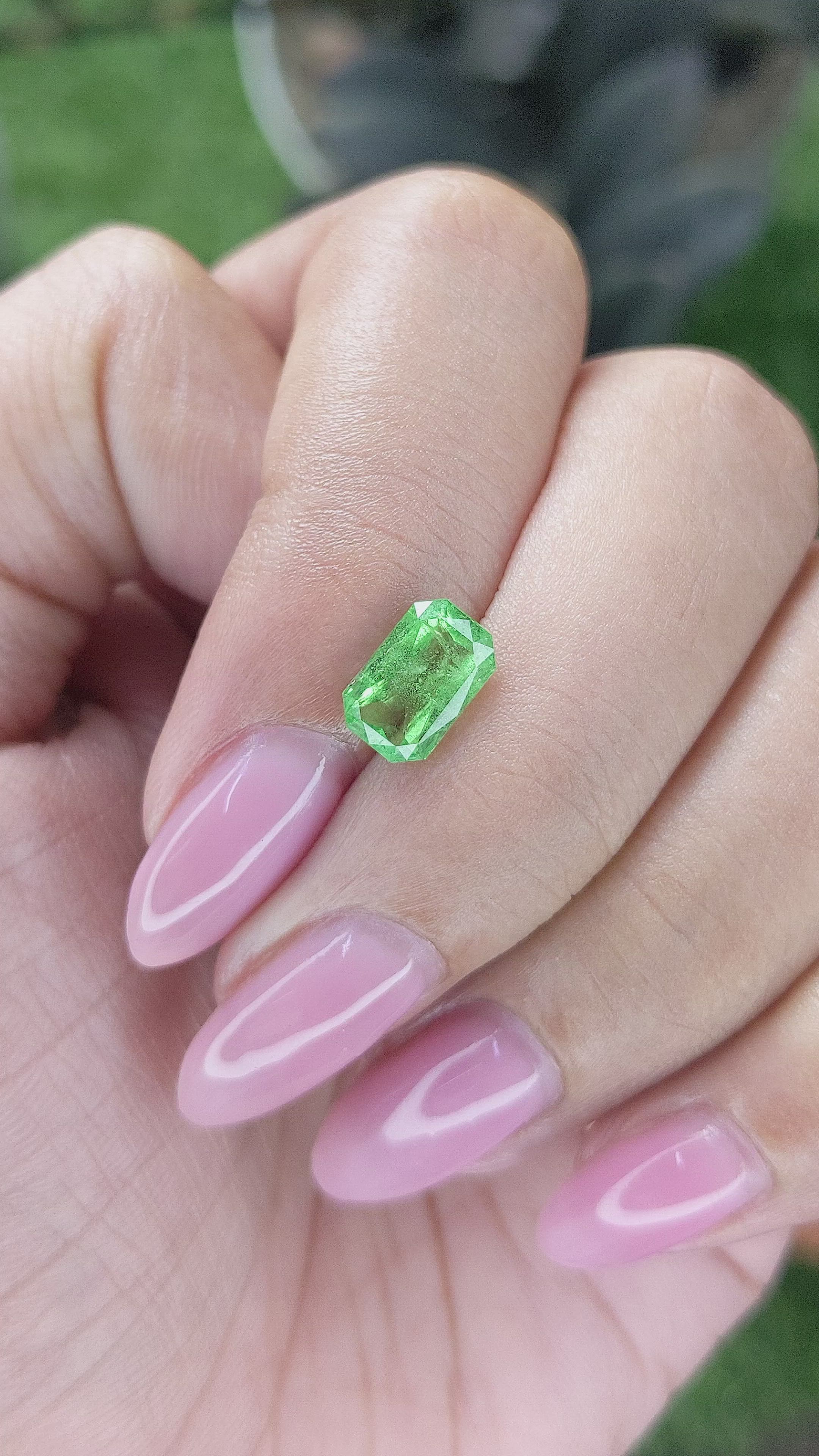 1.70 Ct. Tsavorite Garnet from Tanzania Size Video