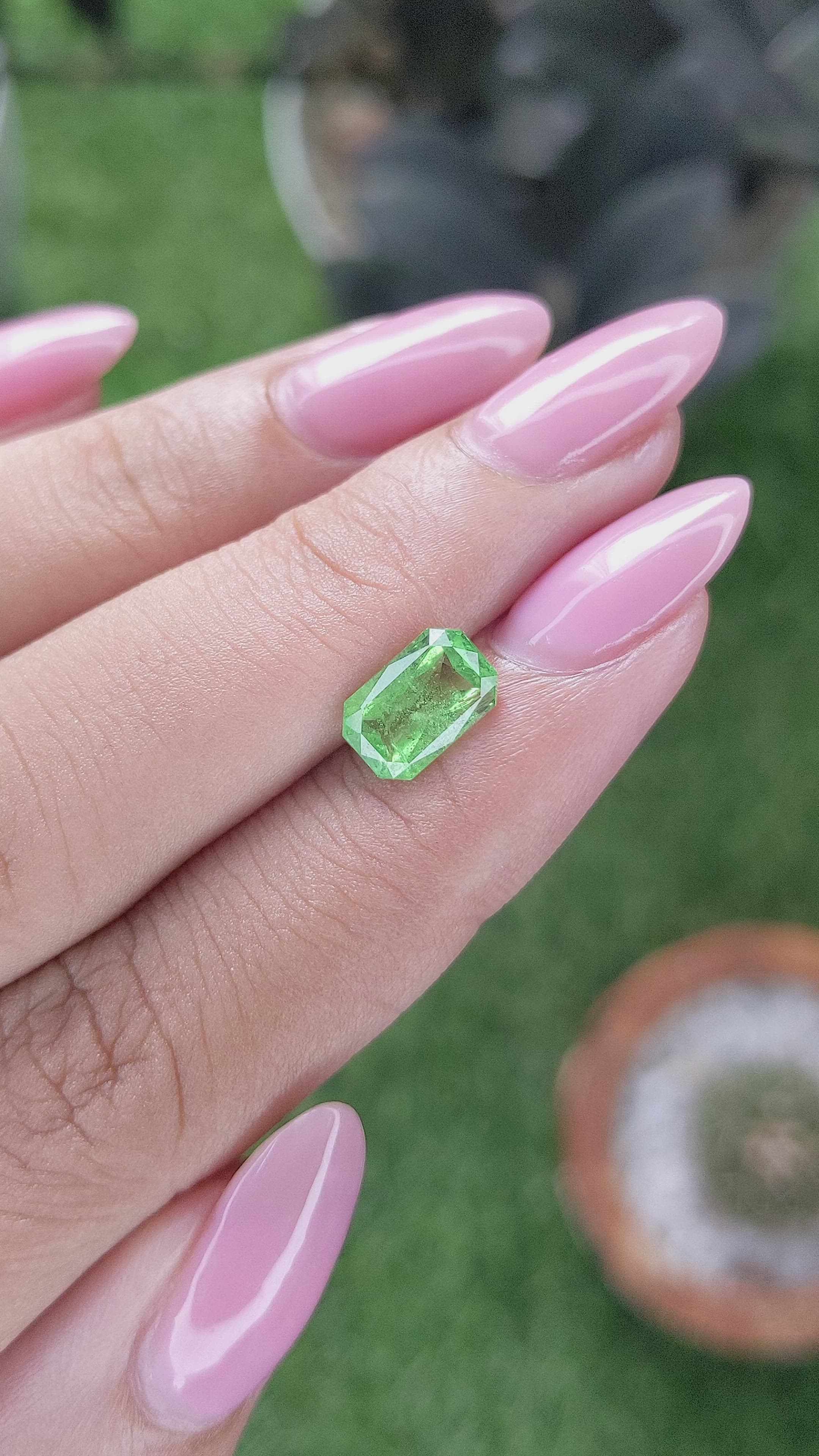 1.70 Ct. Tsavorite Garnet from Tanzania Size Video