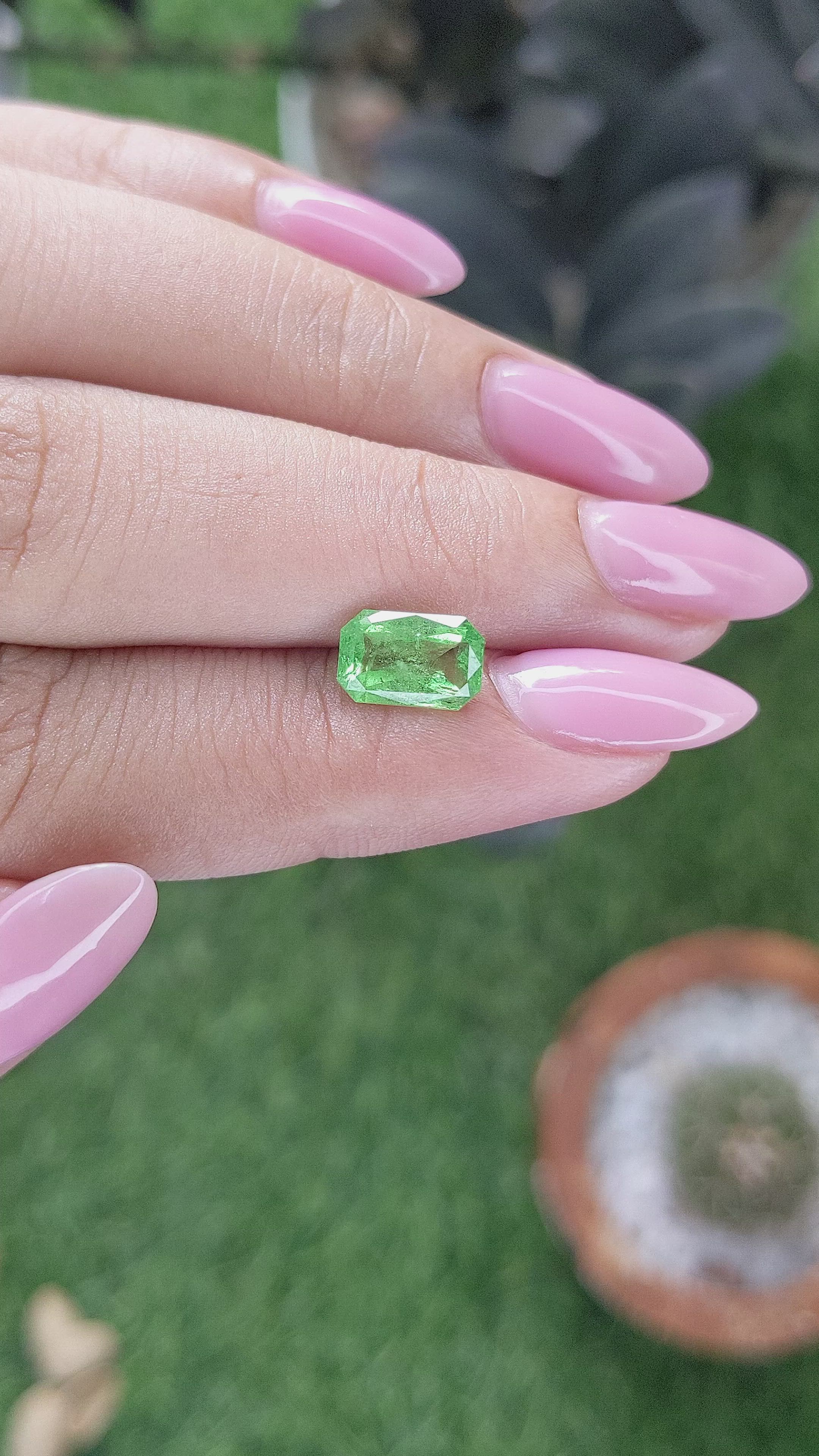 1.70 Ct. Tsavorite Garnet from Tanzania Size Video