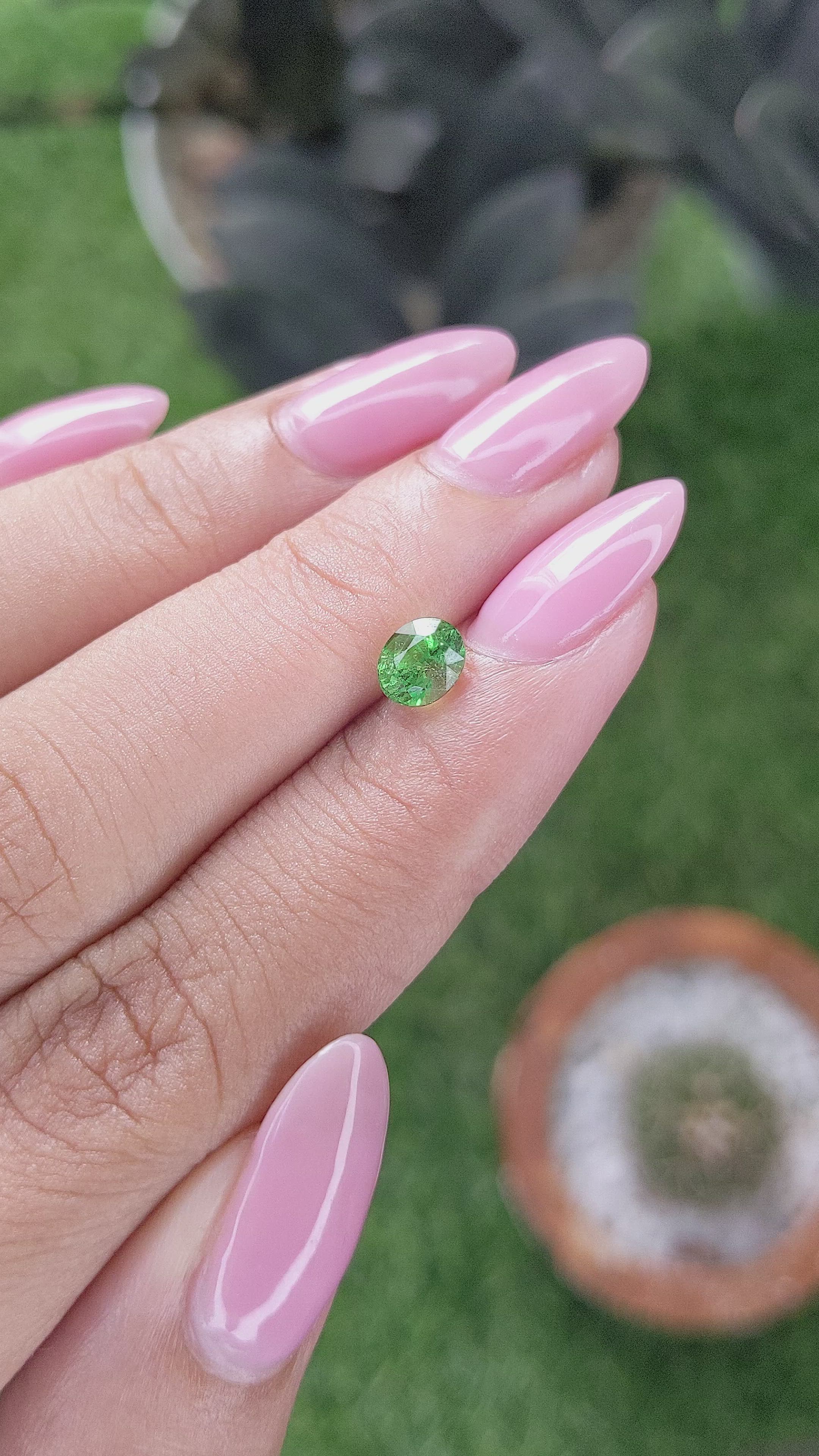 0.88 Ct. Tsavorite Garnet from Tanzania Size Video