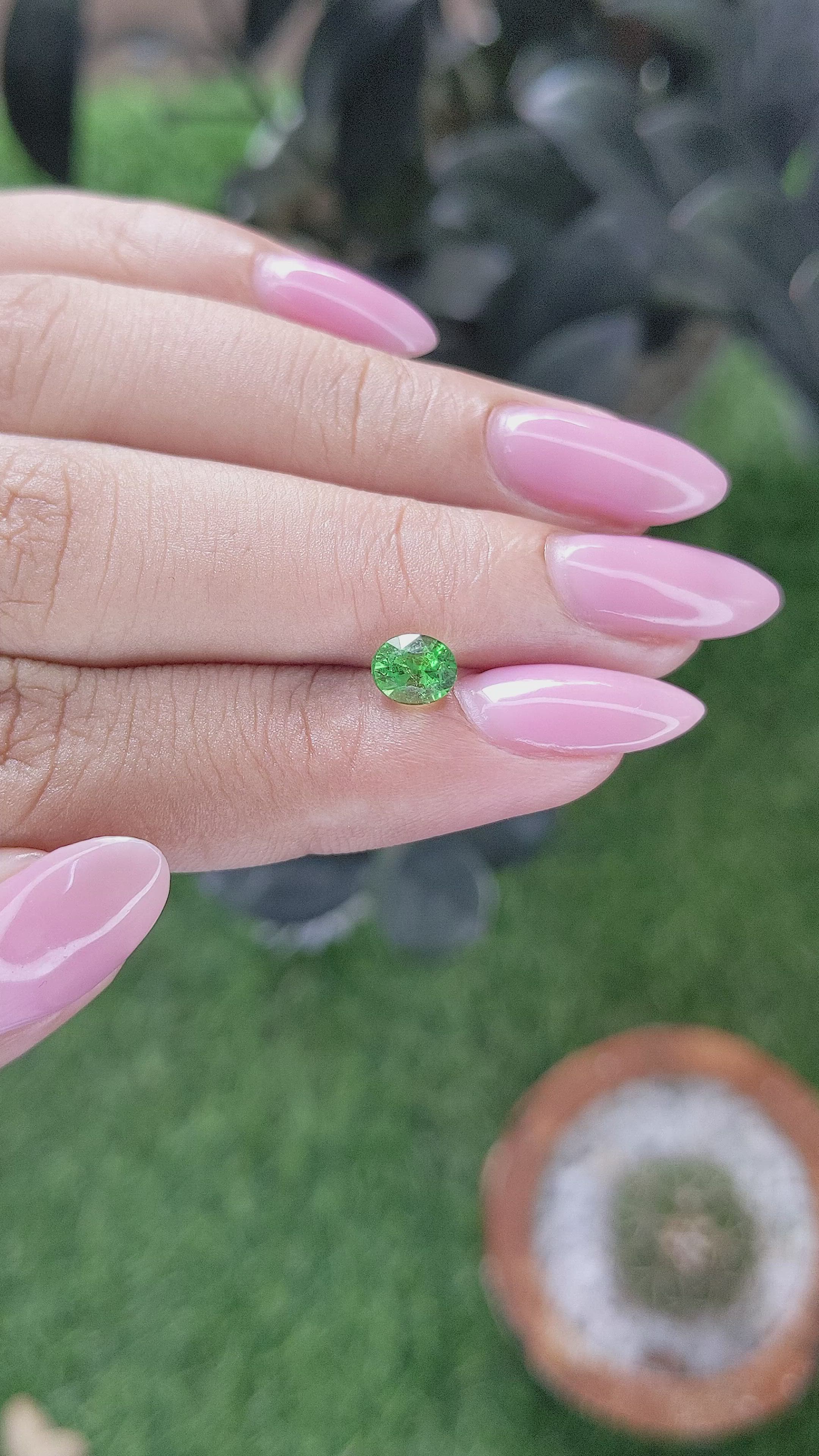 0.88 Ct. Tsavorite Garnet from Tanzania Size Video