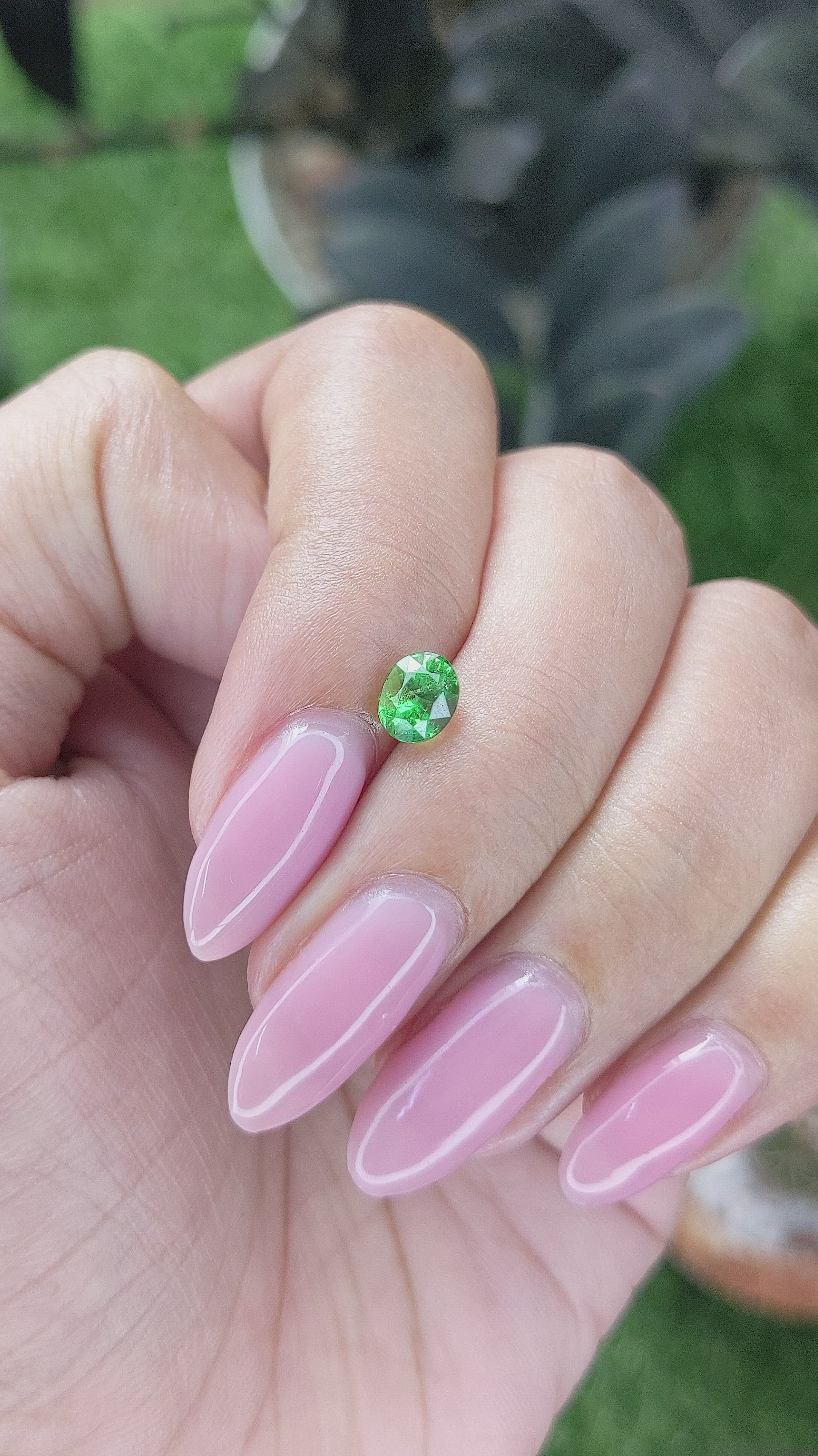 0.88 Ct. Tsavorite Garnet from Tanzania Size Video