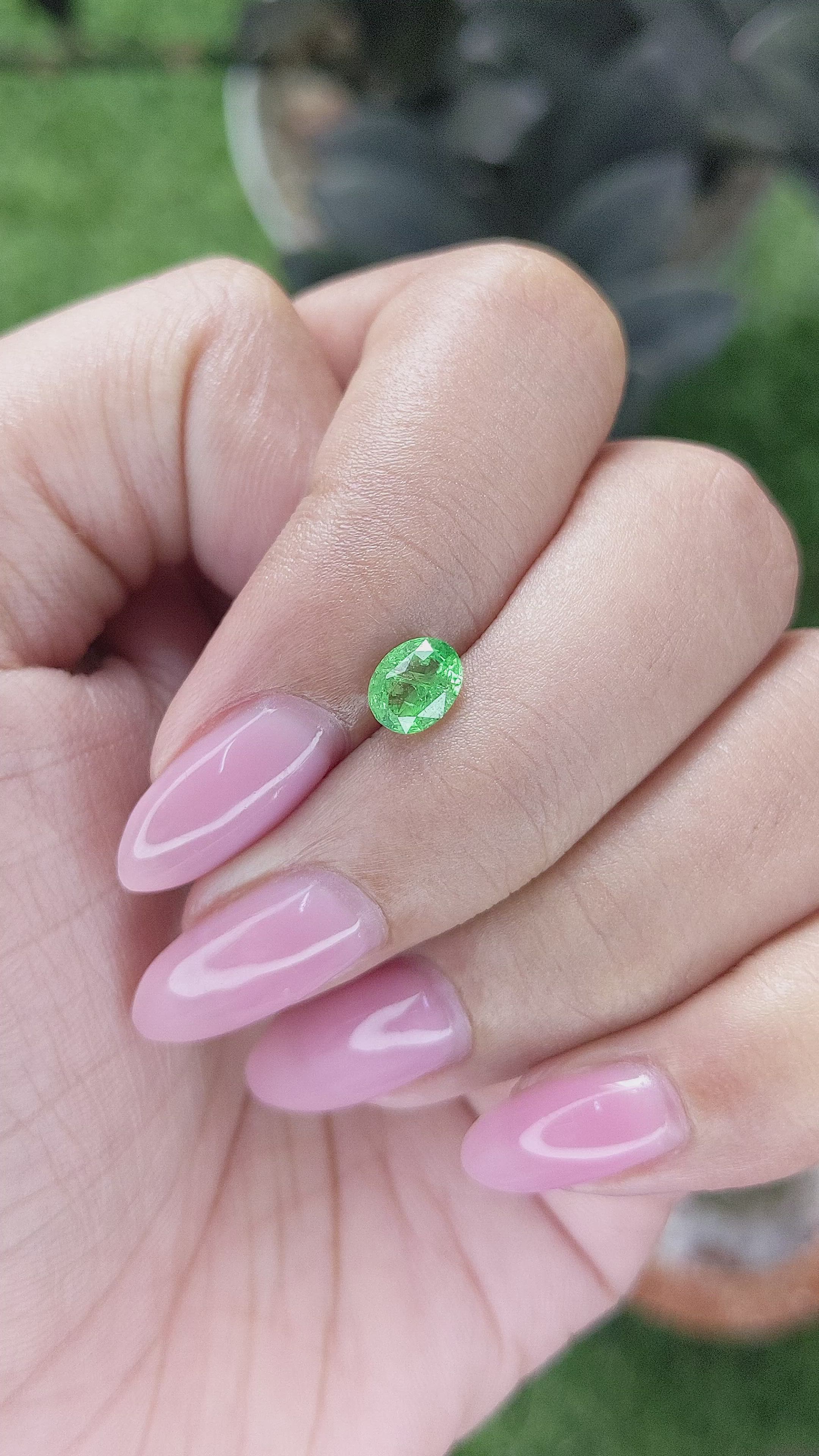 0.82 Ct. Tsavorite Garnet from Tanzania Size Video