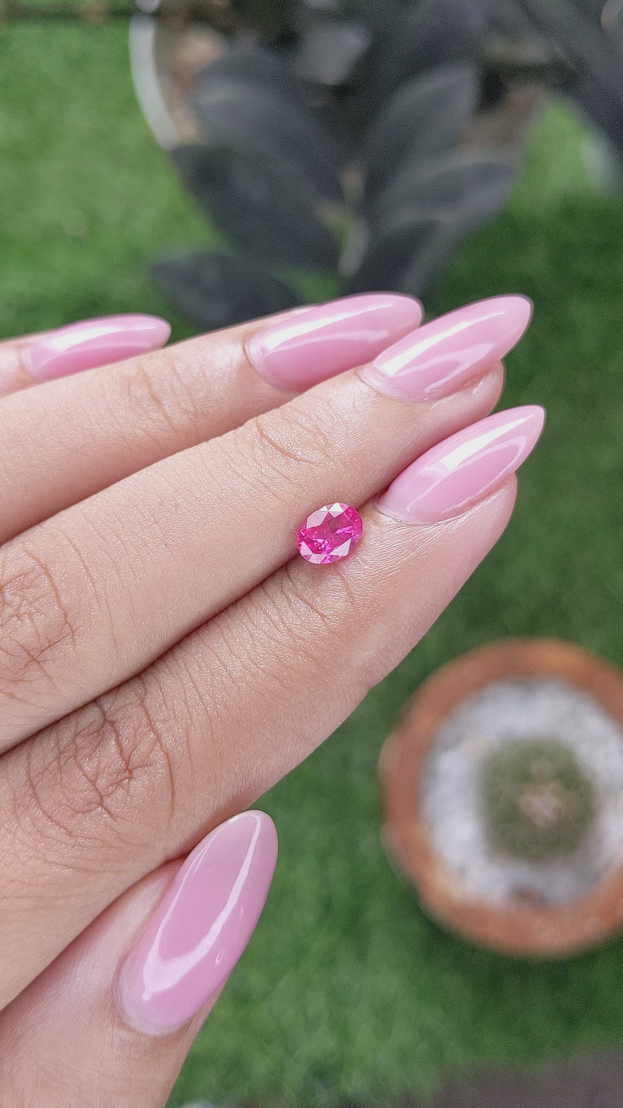 0.63 Ct. Pink Spinel from Tanzania Size Video