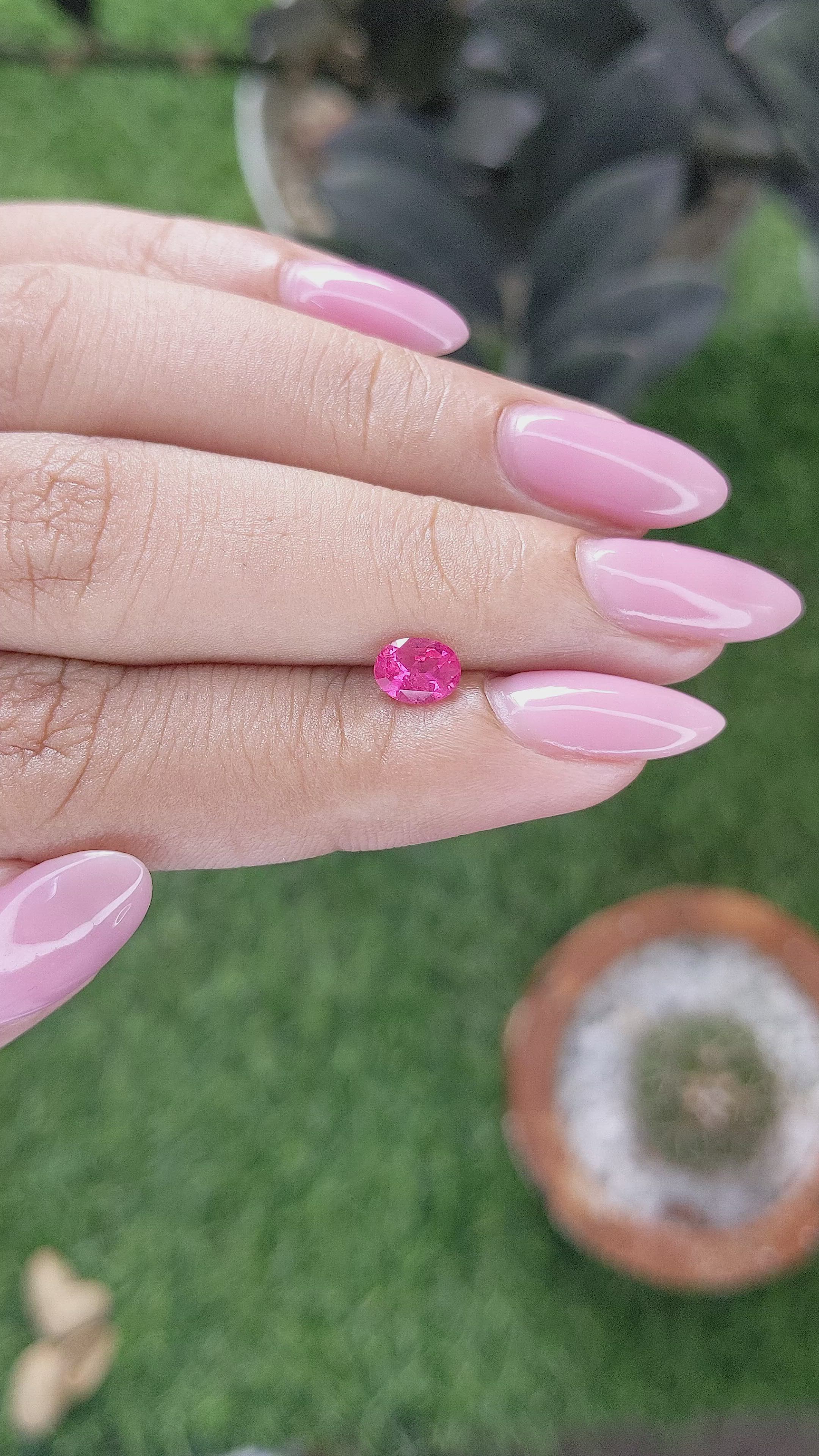 0.63 Ct. Pink Spinel from Tanzania Size Video