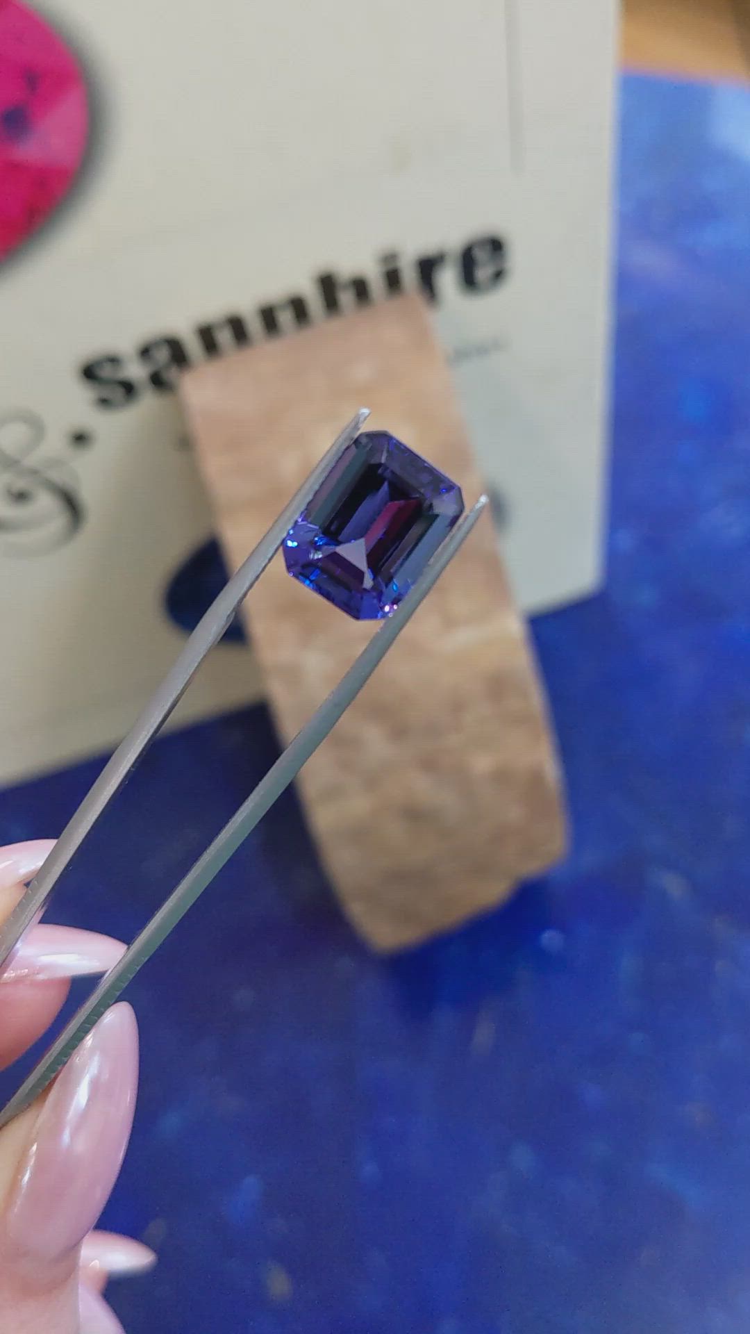 7.83 Ct. Violetish Blue Tanzanite from Tanzania Size Video