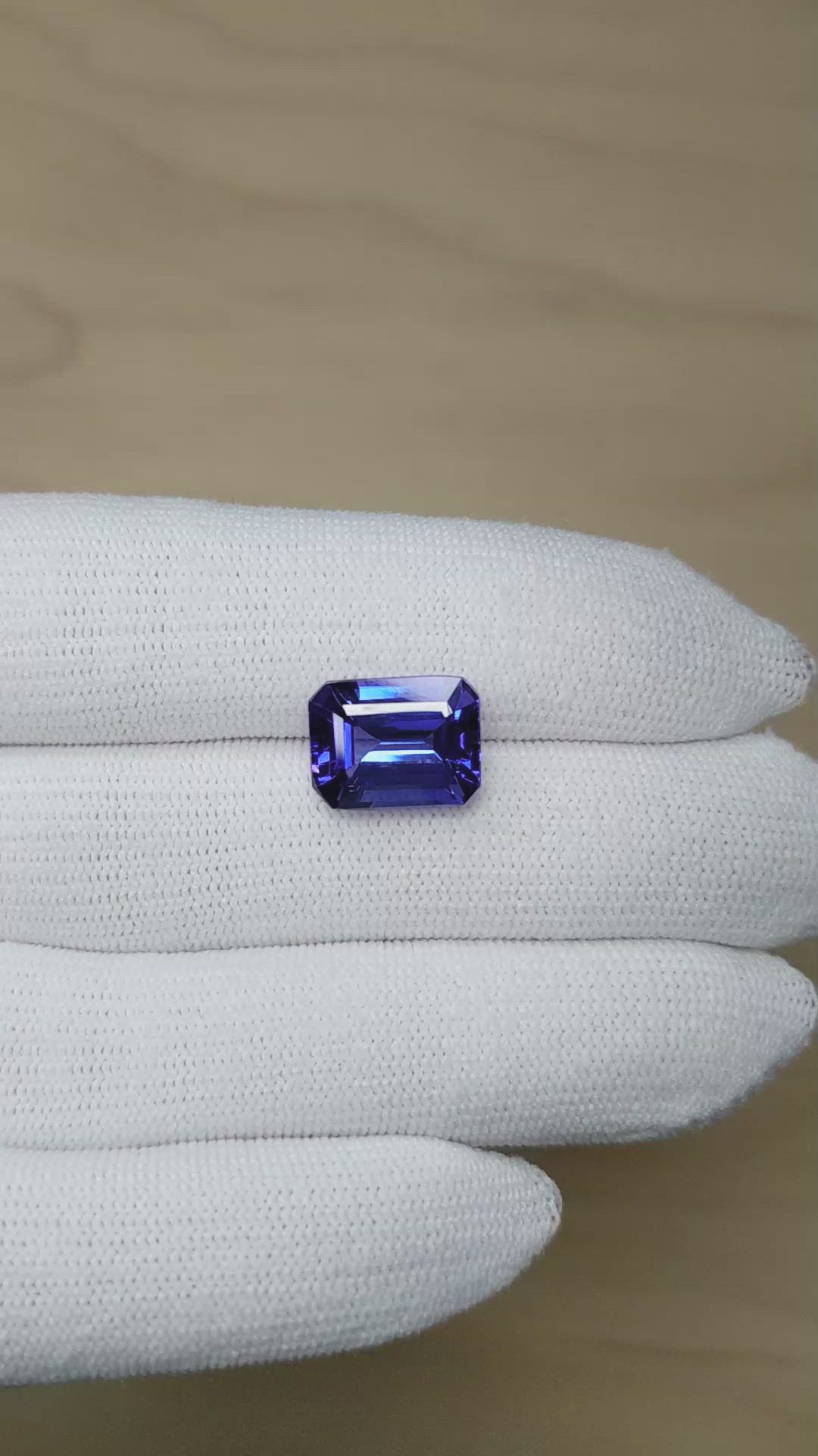 7.83 Ct. Violetish Blue Tanzanite from Tanzania Size Video