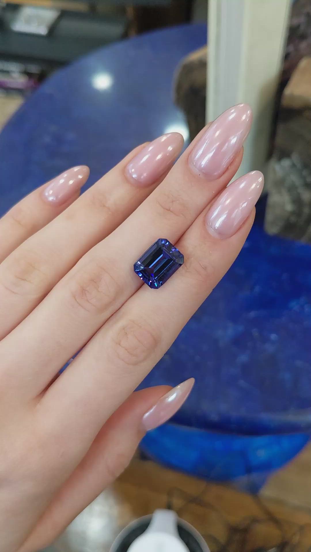 7.83 Ct. Violetish Blue Tanzanite from Tanzania Size Video