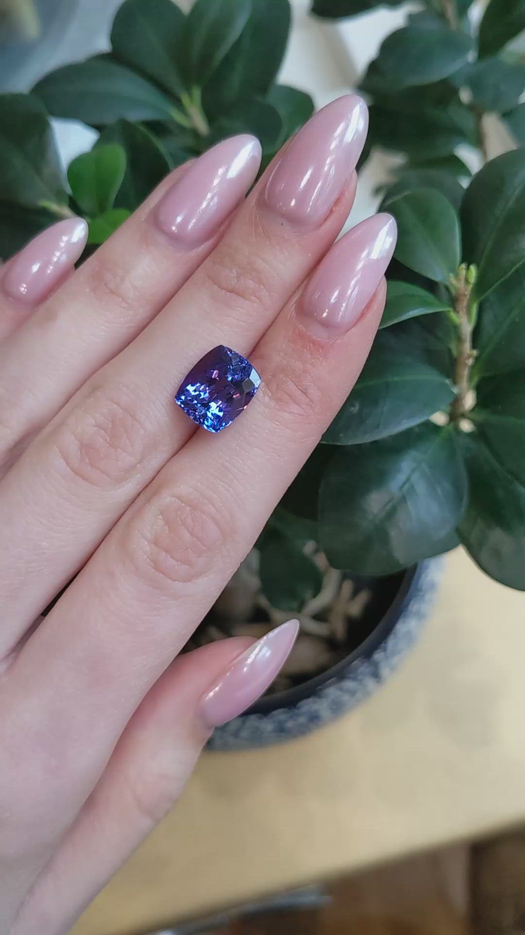7.18 Ct. Violetish Blue Tanzanite from Tanzania Size Video