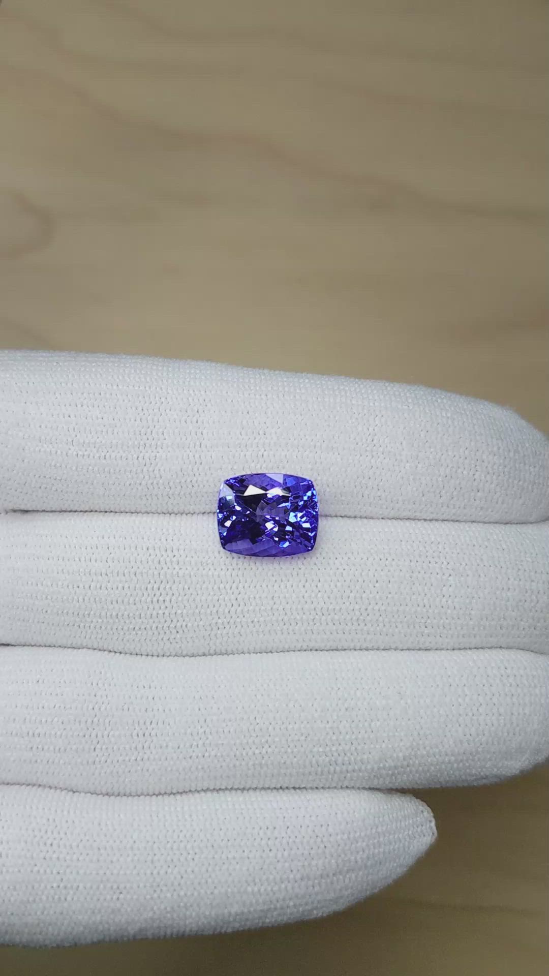 7.18 Ct. Violetish Blue Tanzanite from Tanzania Size Video