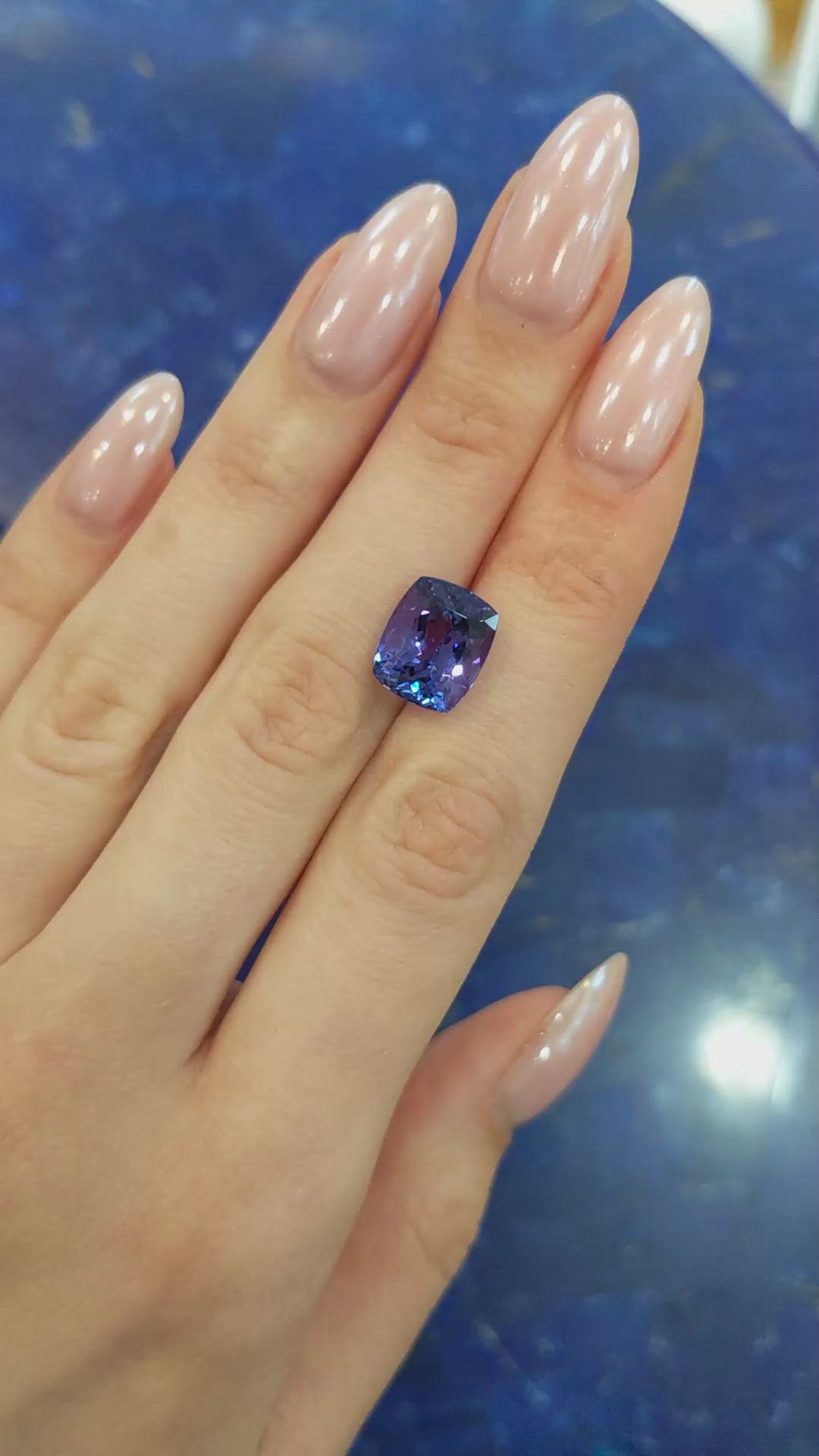 7.18 Ct. Violetish Blue Tanzanite from Tanzania Size Video