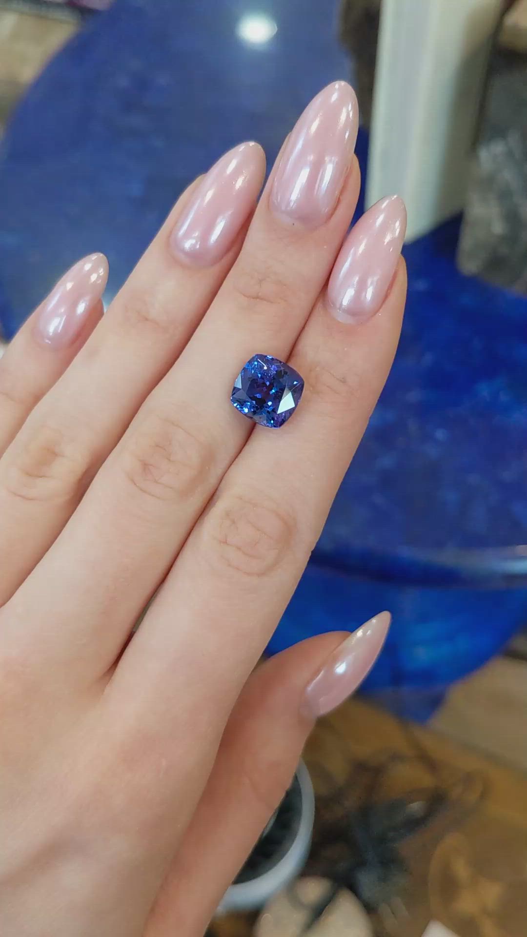 6.39 Ct. Blue Tanzanite from Tanzania Size Video