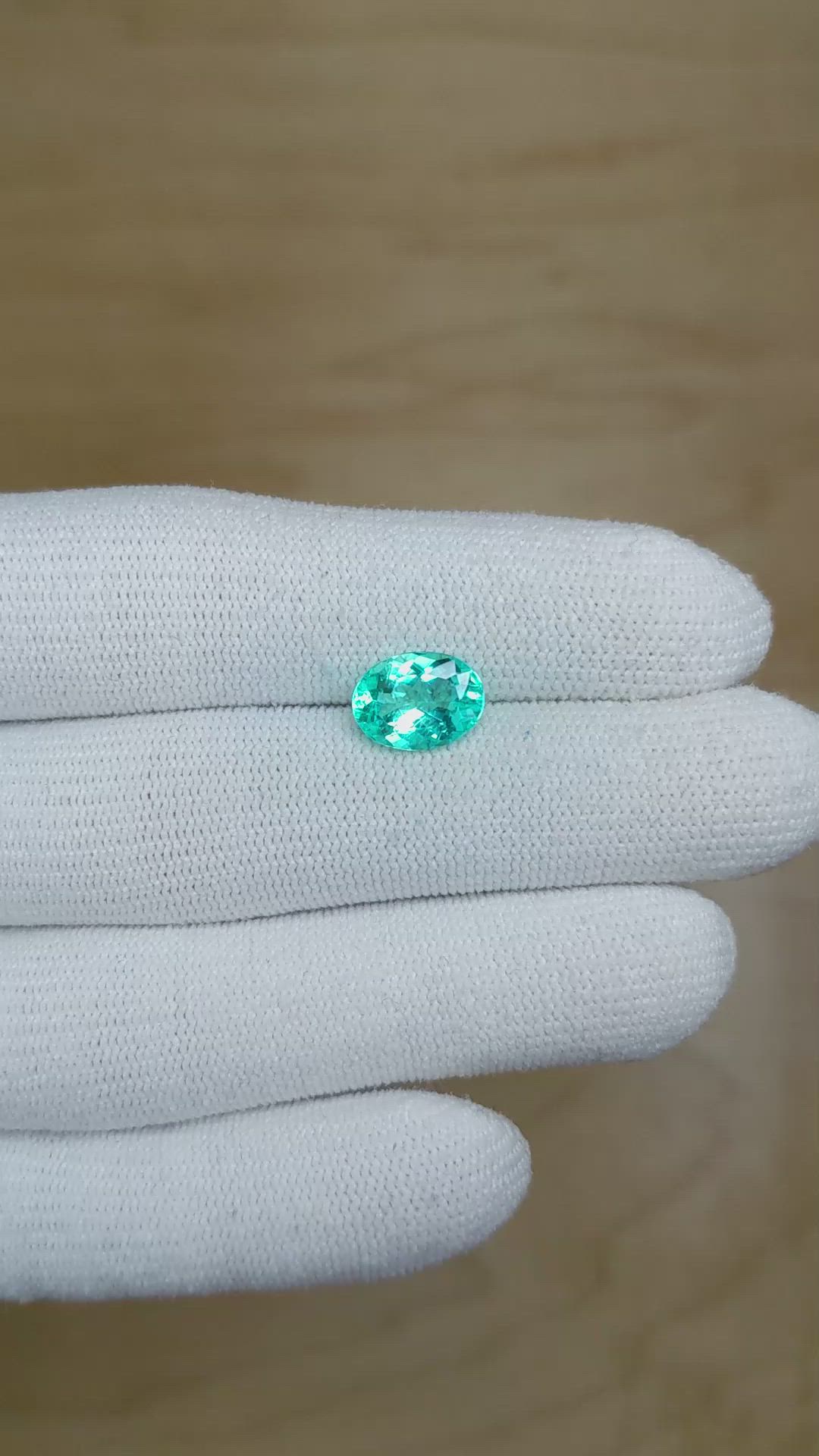 2.20 Ct. Bluish Green Paraiba Tourmaline from Mozambique Size Video