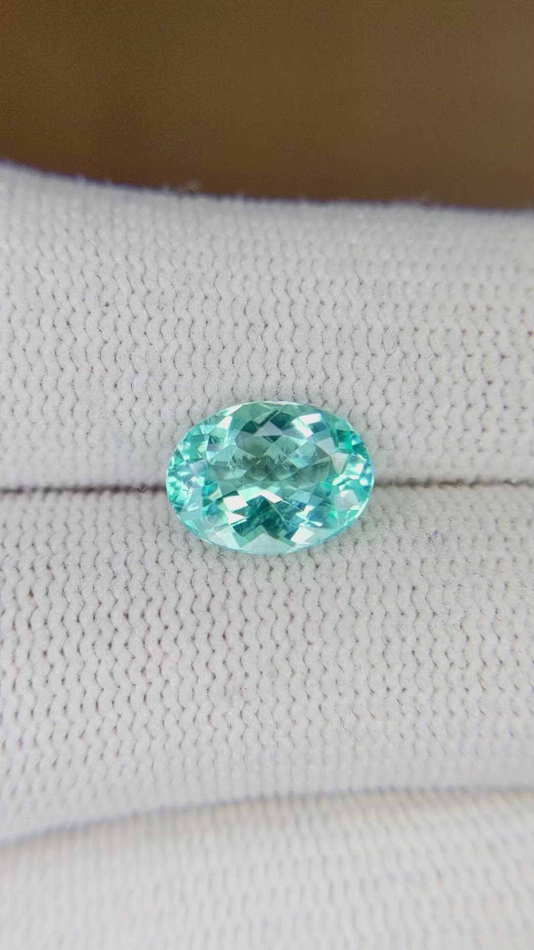 2.20 Ct. Bluish Green Paraiba Tourmaline from Mozambique Size Video