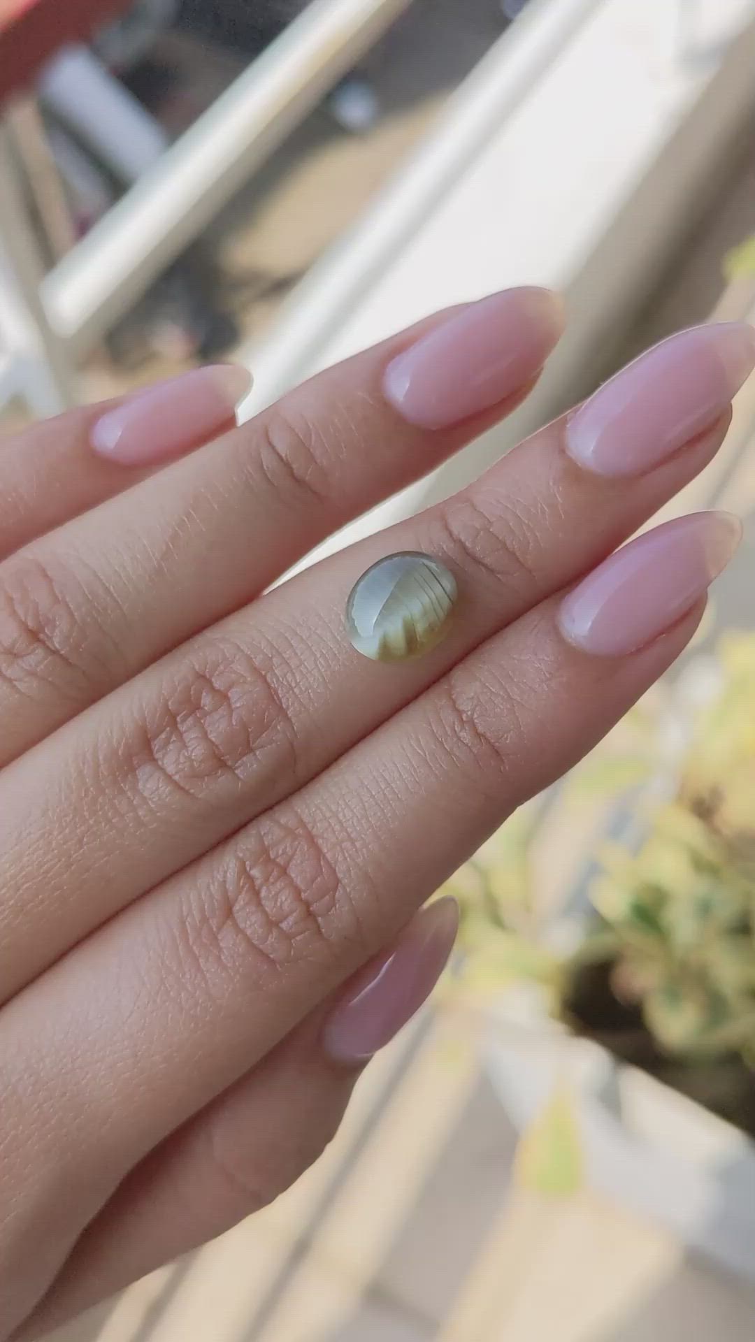 3.28 Ct. Yellow Cabochon Chrysoberyl from Ceylon (Sri Lanka) Size Video