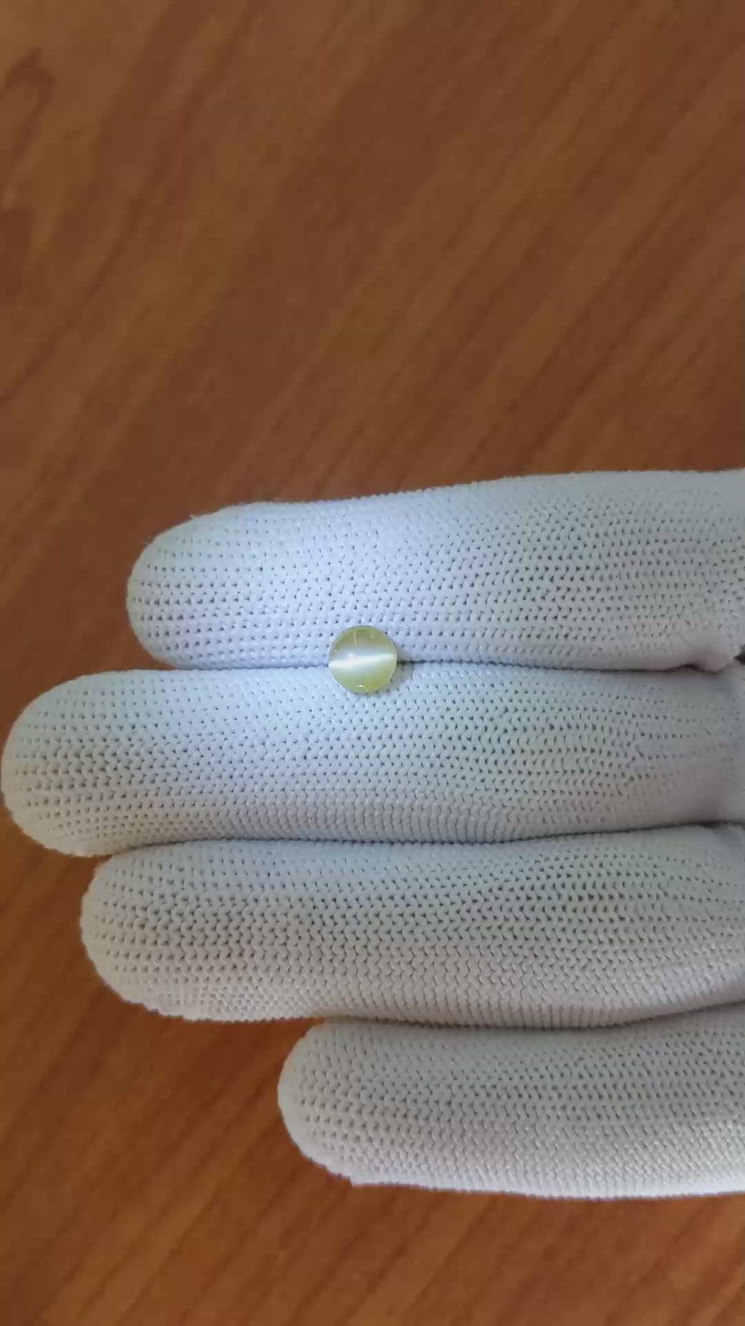 1.54 Ct. Yellowish Brown Cabochon Chrysoberyl from Ceylon (Sri Lanka) Size Video