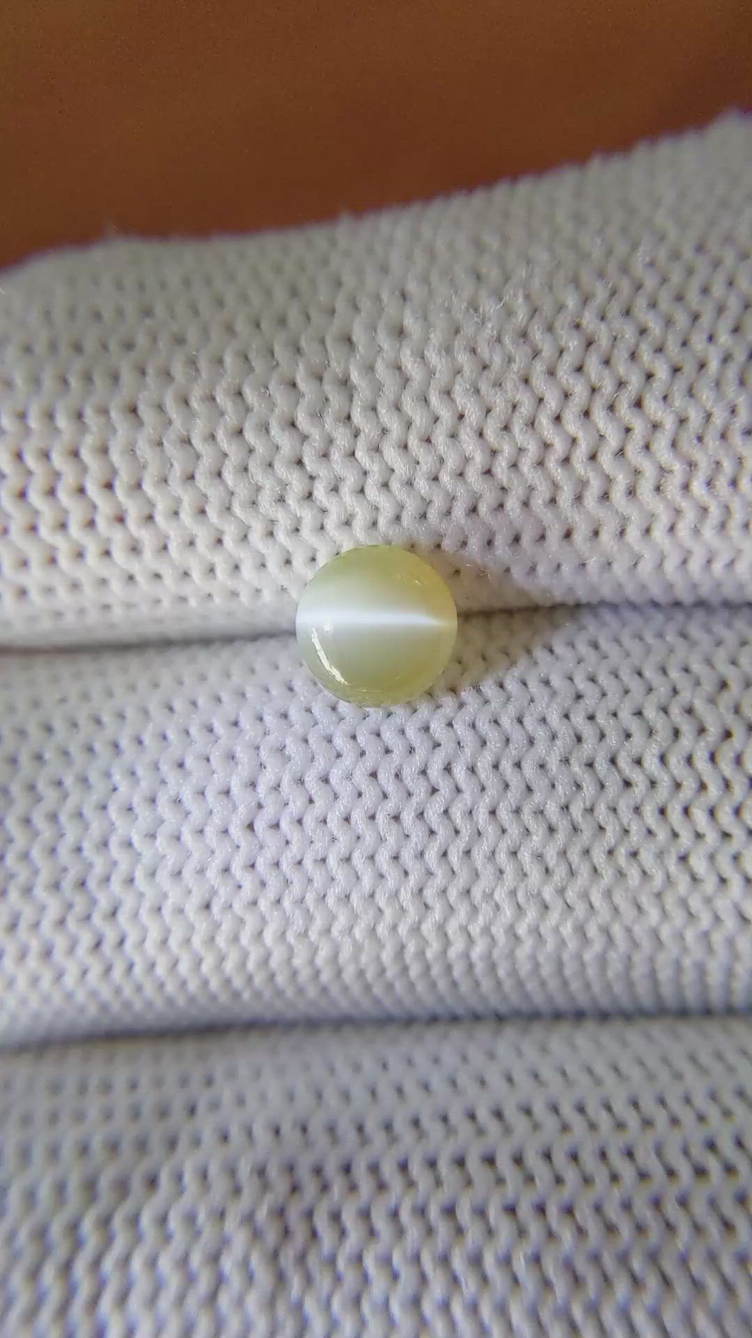 1.54 Ct. Yellowish Brown Cabochon Chrysoberyl from Ceylon (Sri Lanka) Size Video